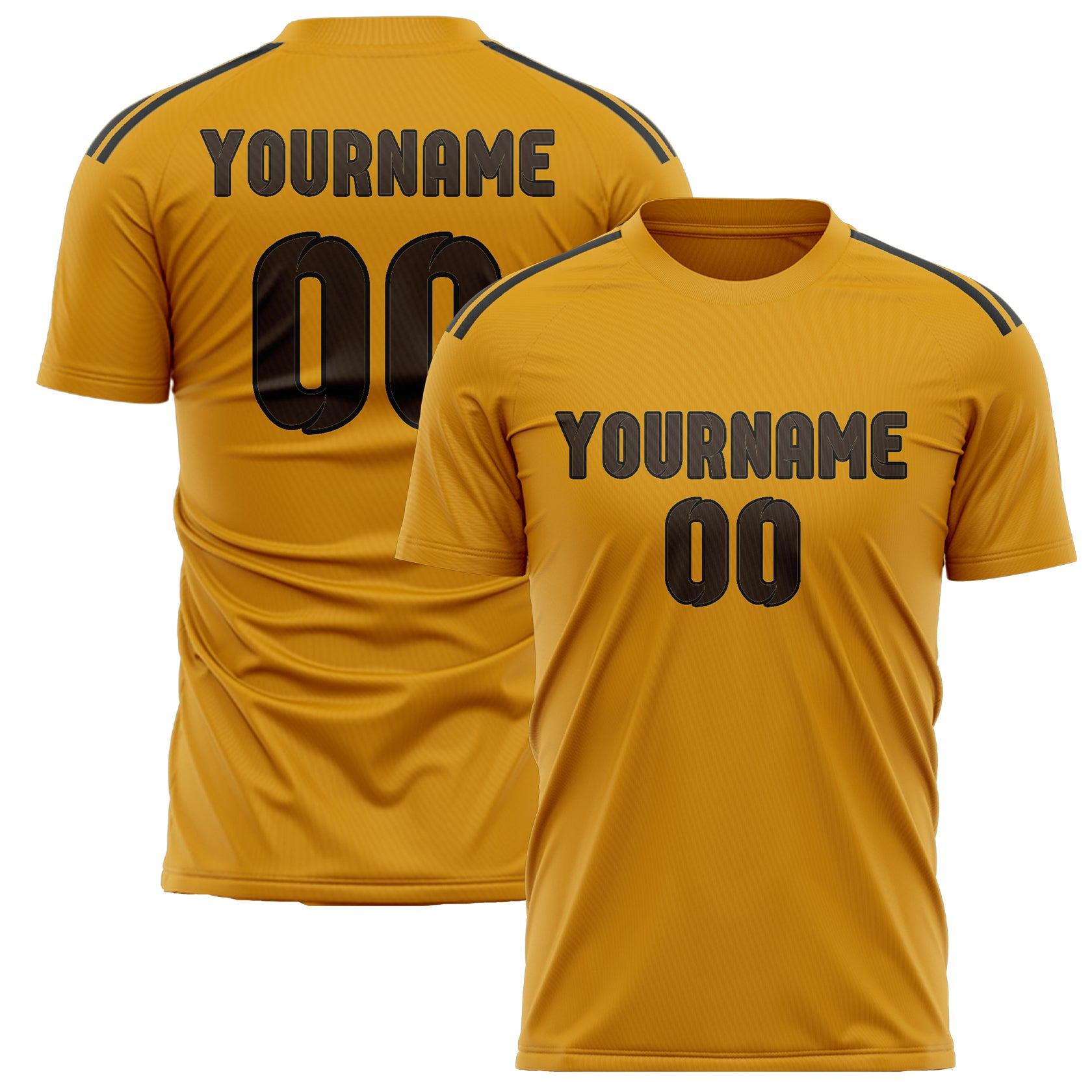 Benutzerdefiniertes Professionelles Gelb Braun Fußballtrikot