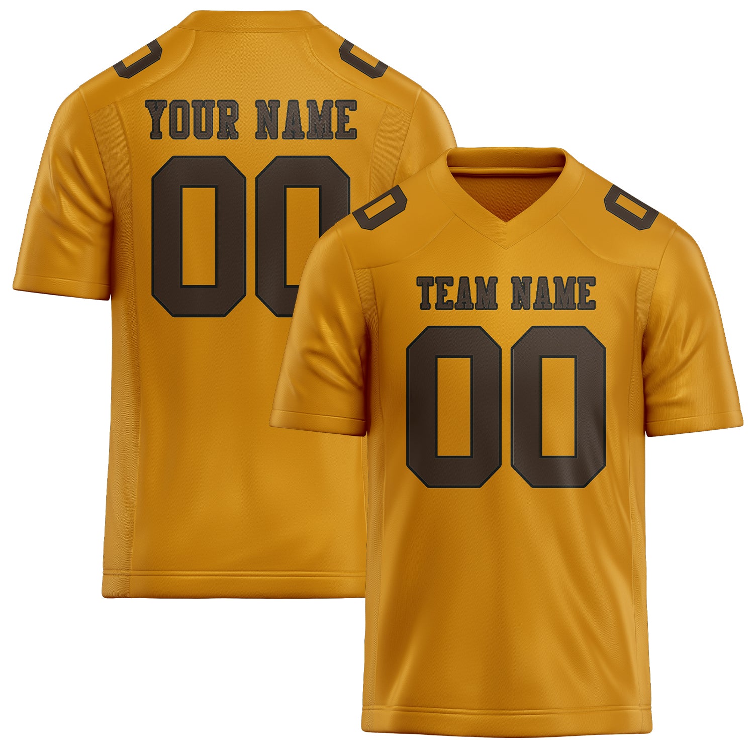 Maßgeschneidertes Professionelles Gelb Braun Rugbytrikot