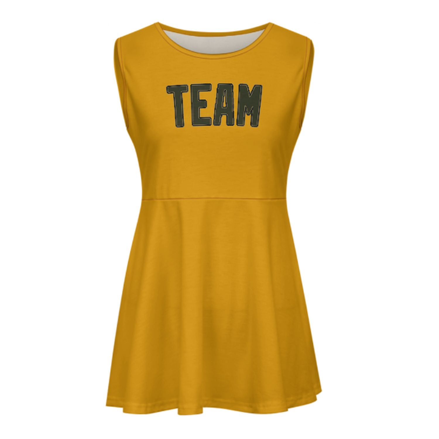 Maßgeschneidertes Gelb Dunkles Oliv Cheerleader-Kleid