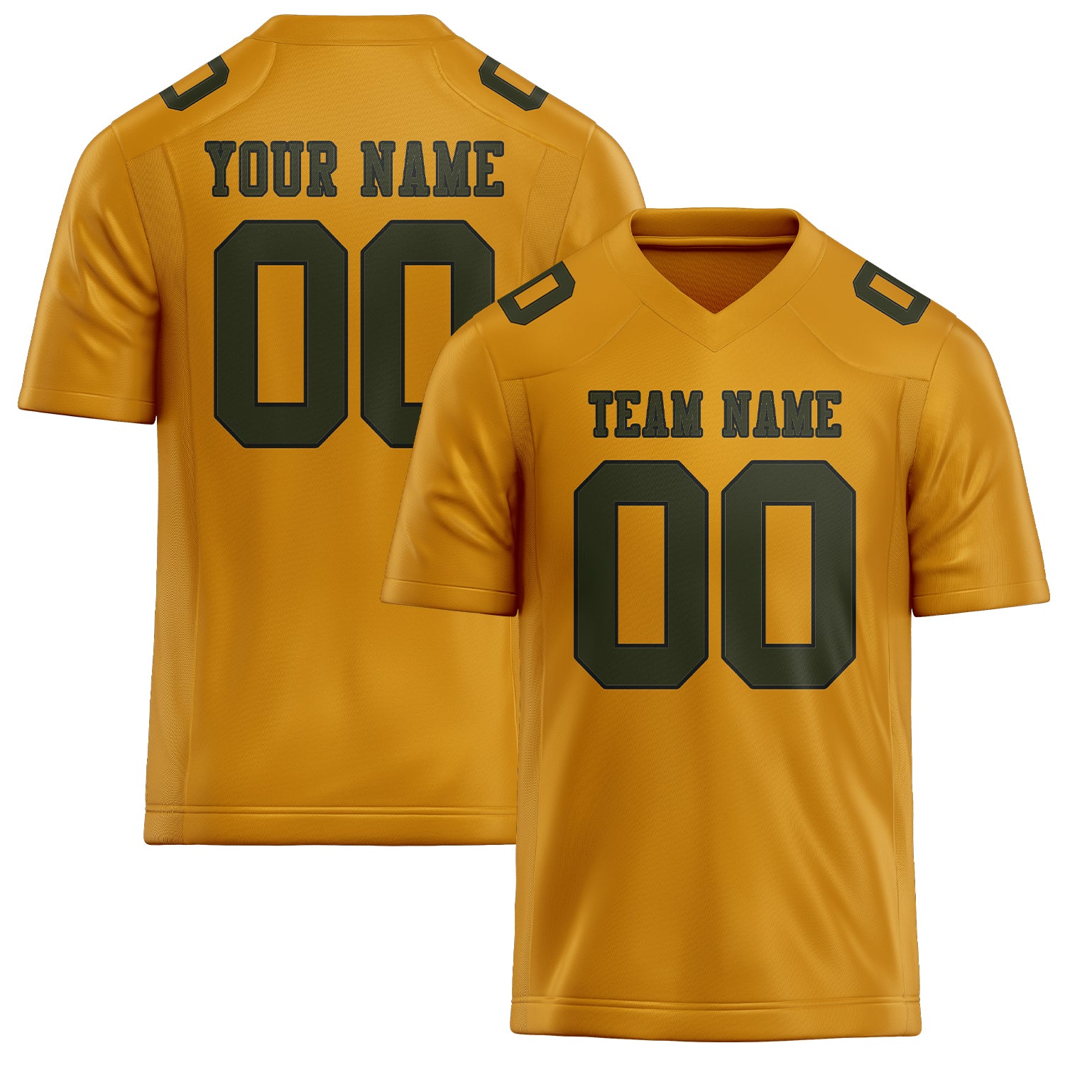 Maßgeschneidertes Professionelles Gelb Dunkles Oliv Rugbytrikot