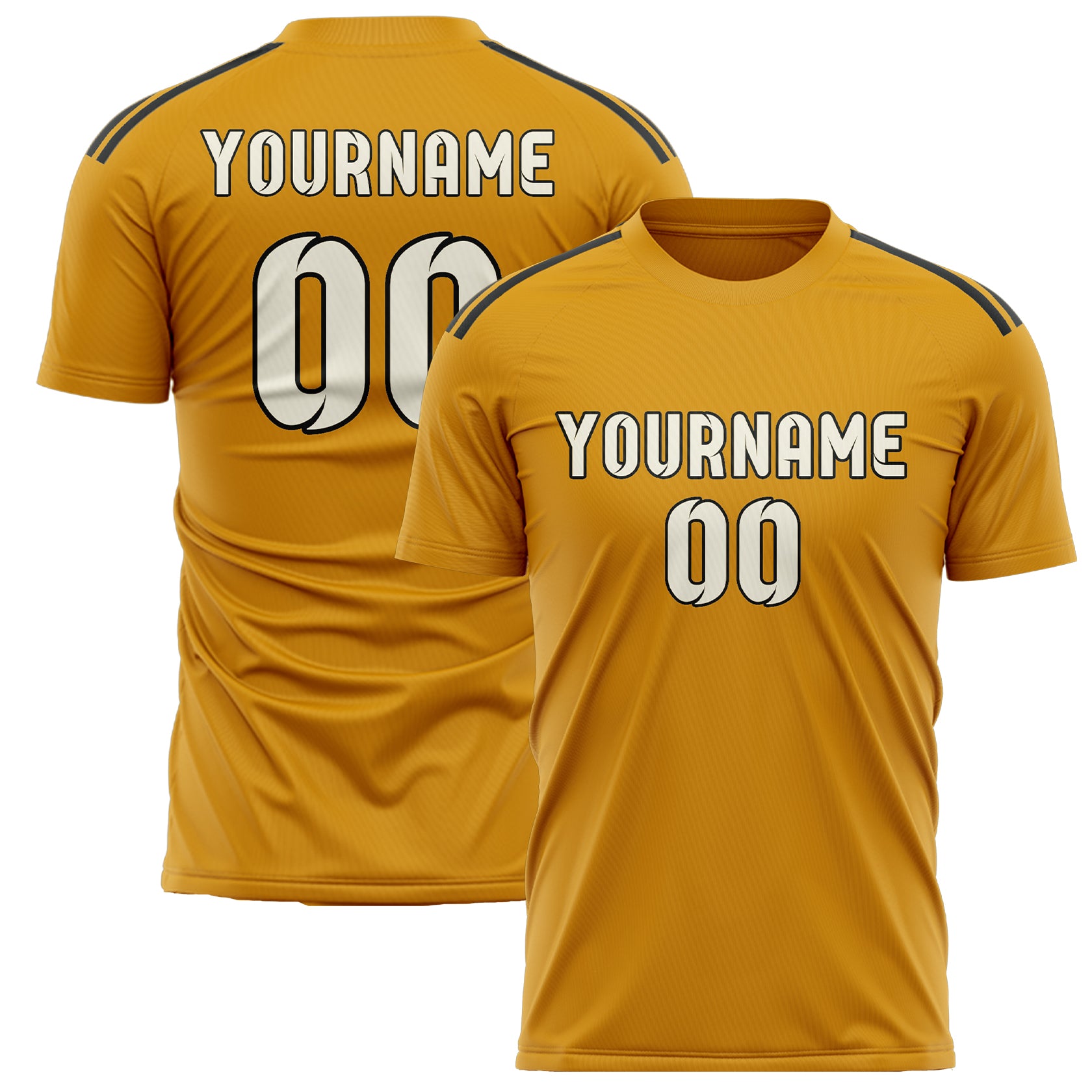 Benutzerdefiniertes Professionelles Gelb Beige Fußballtrikot