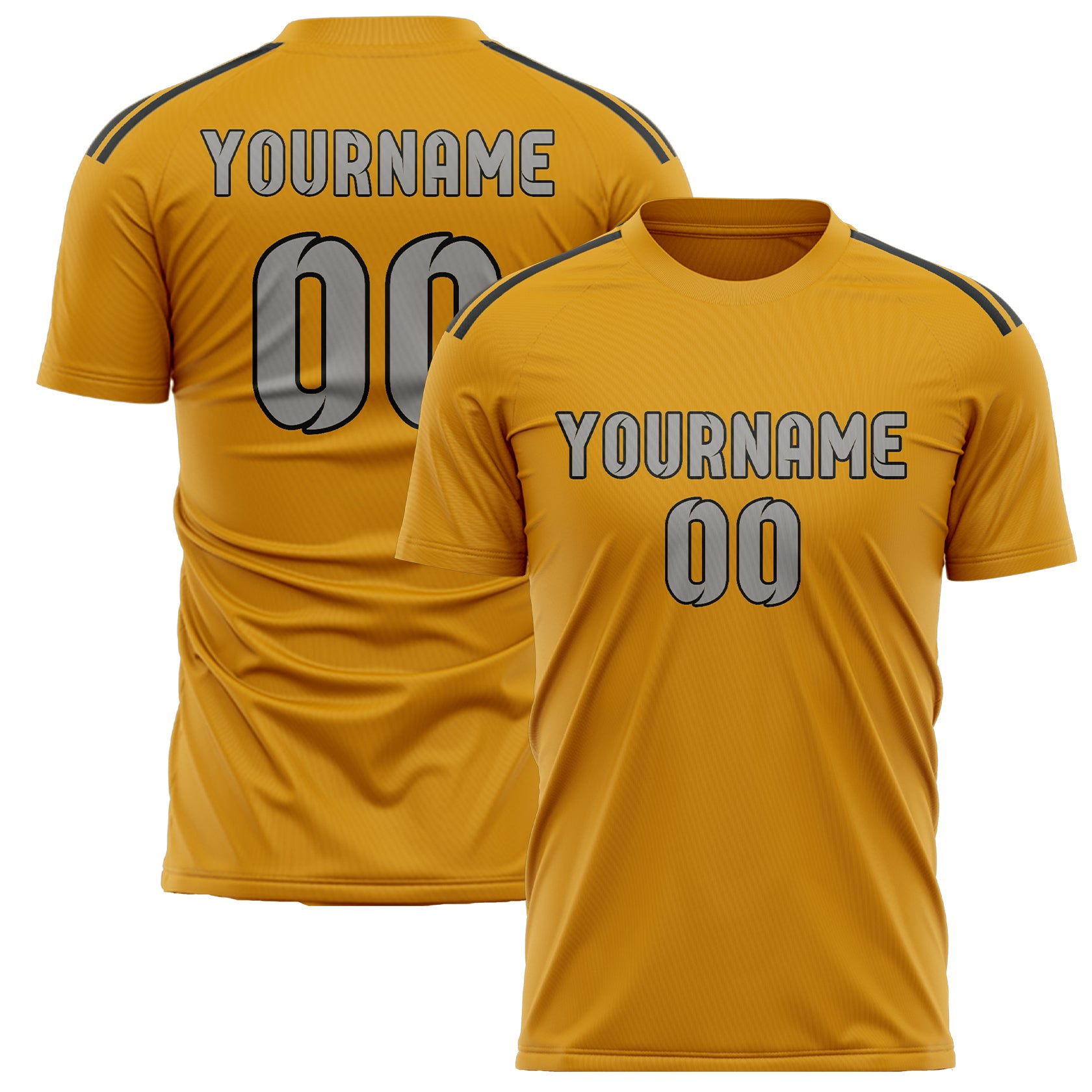 Benutzerdefiniertes Professionelles Gelb Grau Fußballtrikot
