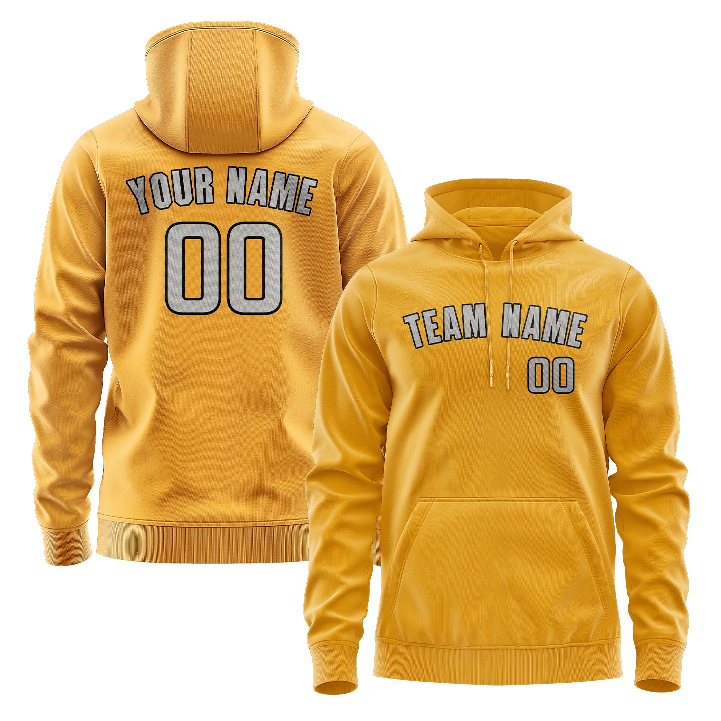 Maßgeschneidertes Gelb Grau Hoodie