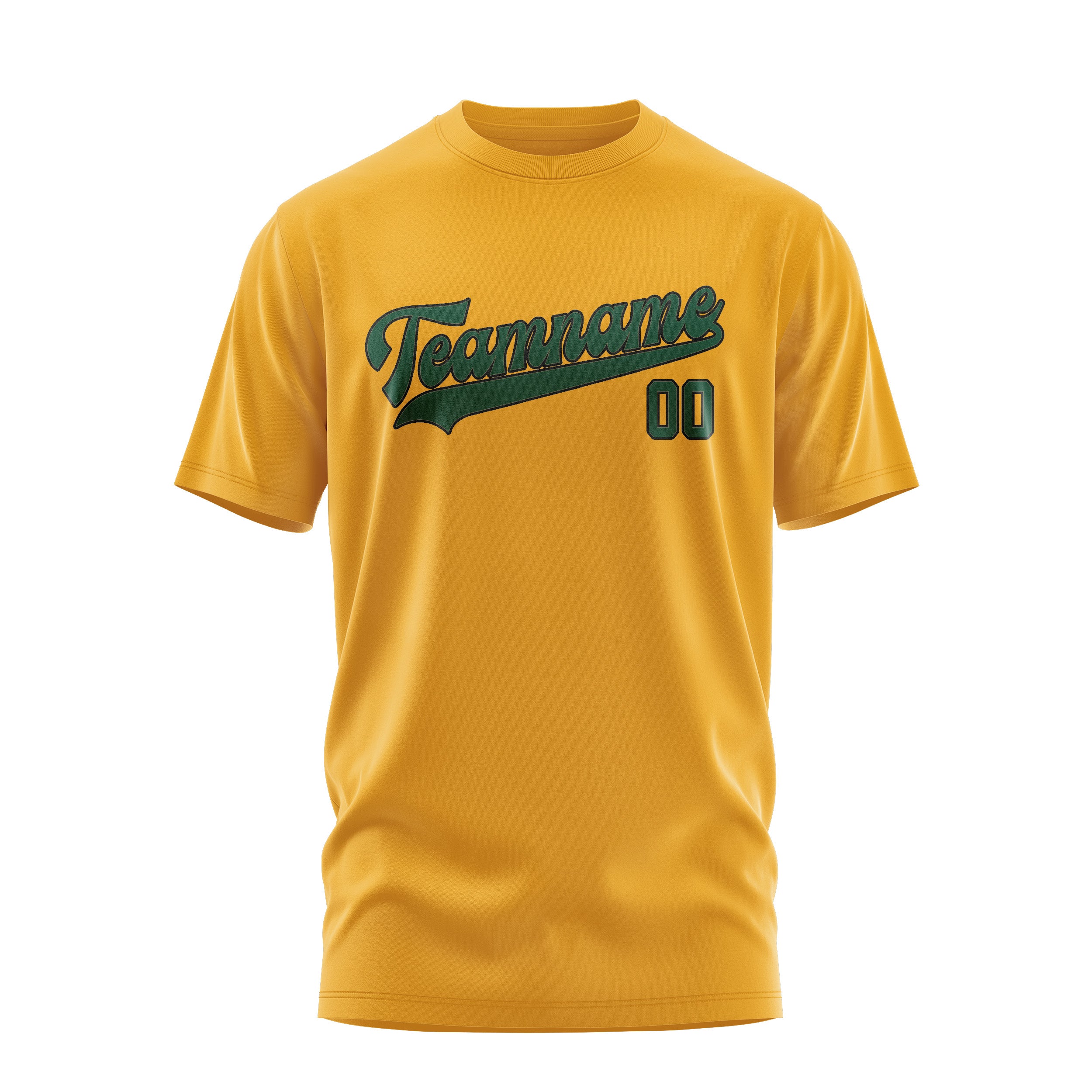 Maßgeschneidertes Gelb Moosgrün T-Shirt