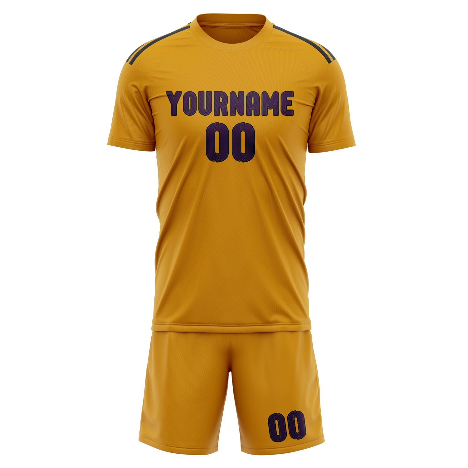 Maßgeschneidertes Professionelles Gelb Lila Fußballtrikot-Set