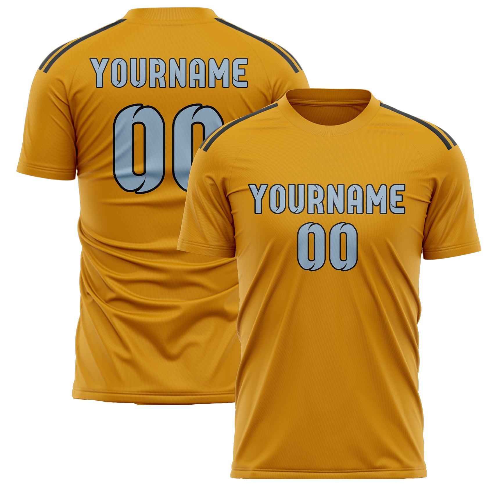 Benutzerdefiniertes Professionelles Gelb Hellblau Fußballtrikot