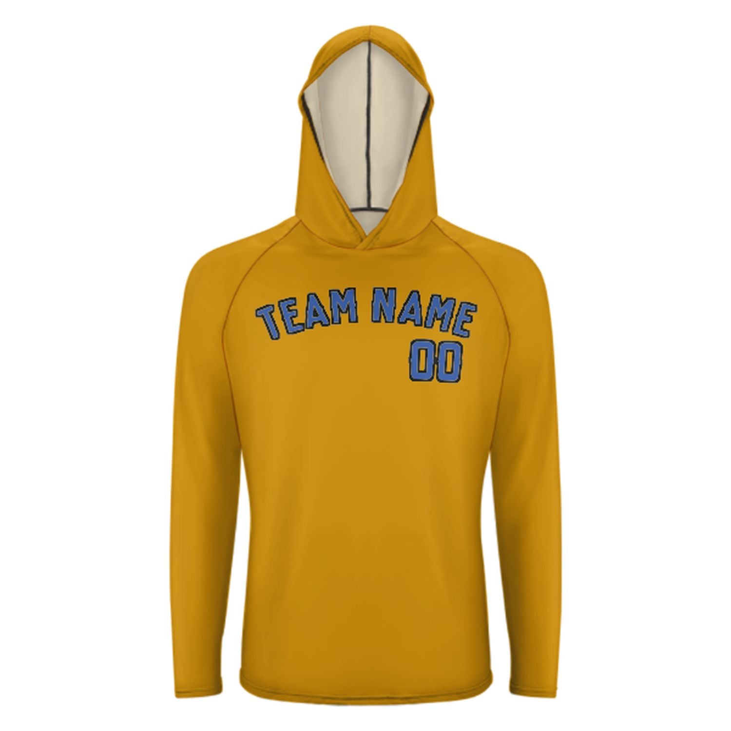 Na míru na míru žlutá obloha modrá UV-hoodie