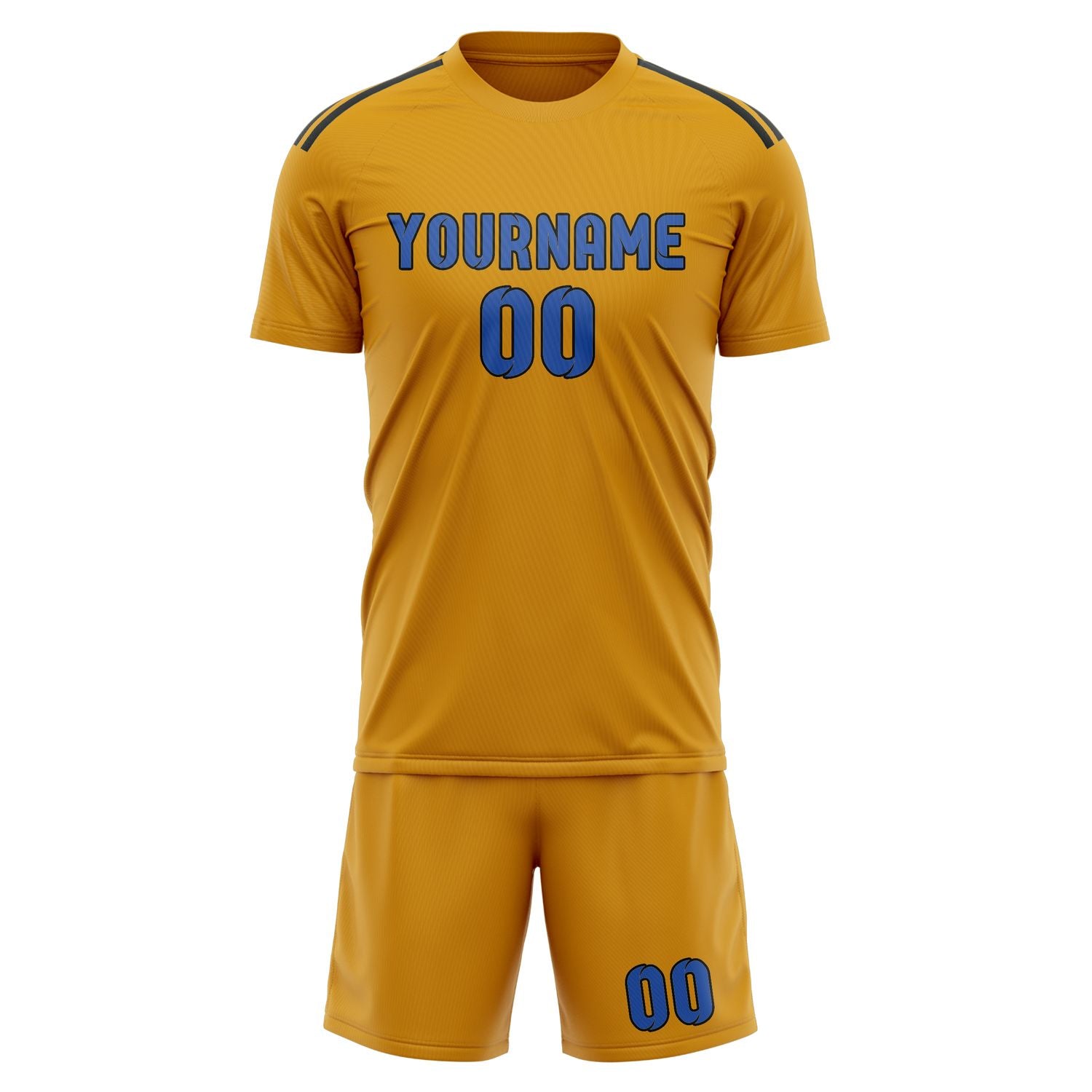 Maßgeschneidertes Professionelles Gelb Himmelblau Fußballtrikot-Set