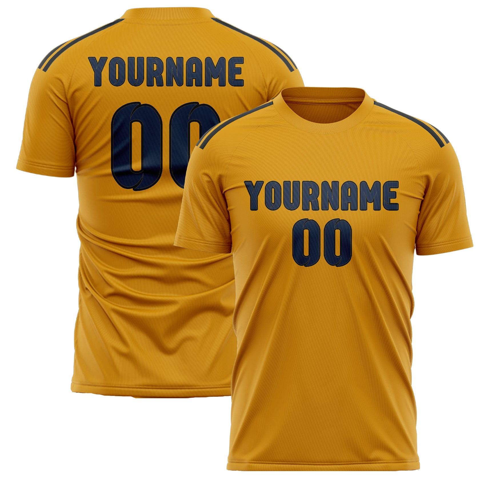 Benutzerdefiniertes Professionelles Gelb Marineblau Fußballtrikot