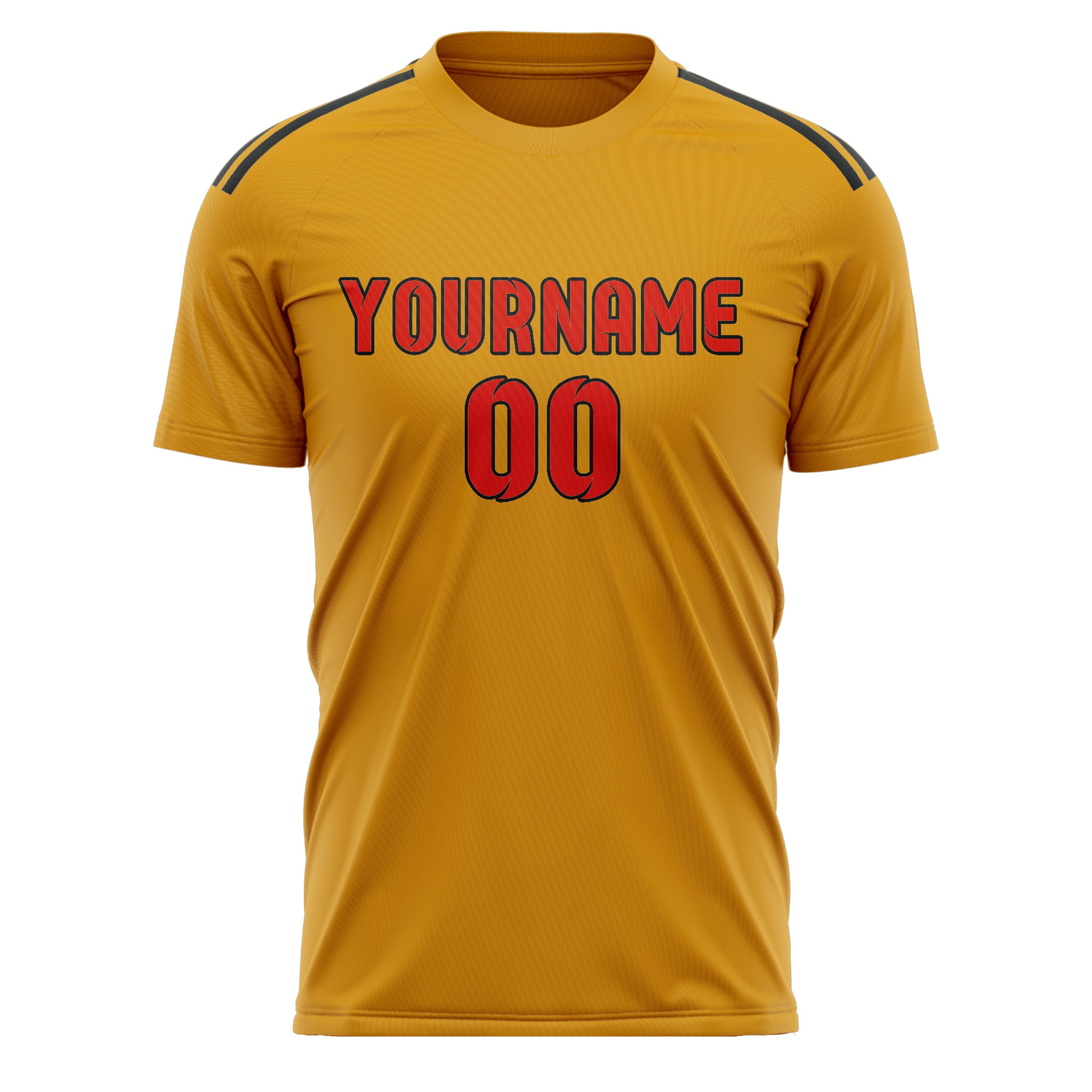 Benutzerdefiniertes Professionelles Gelb Orangerot Fußballtrikot