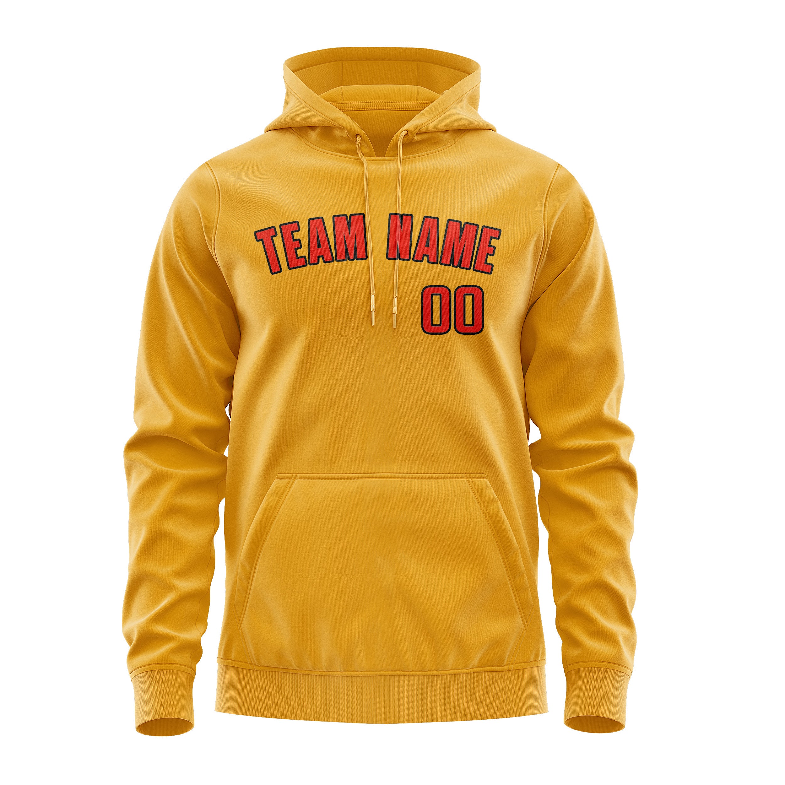 Maßgeschneidertes Gelb Orangerot Hoodie