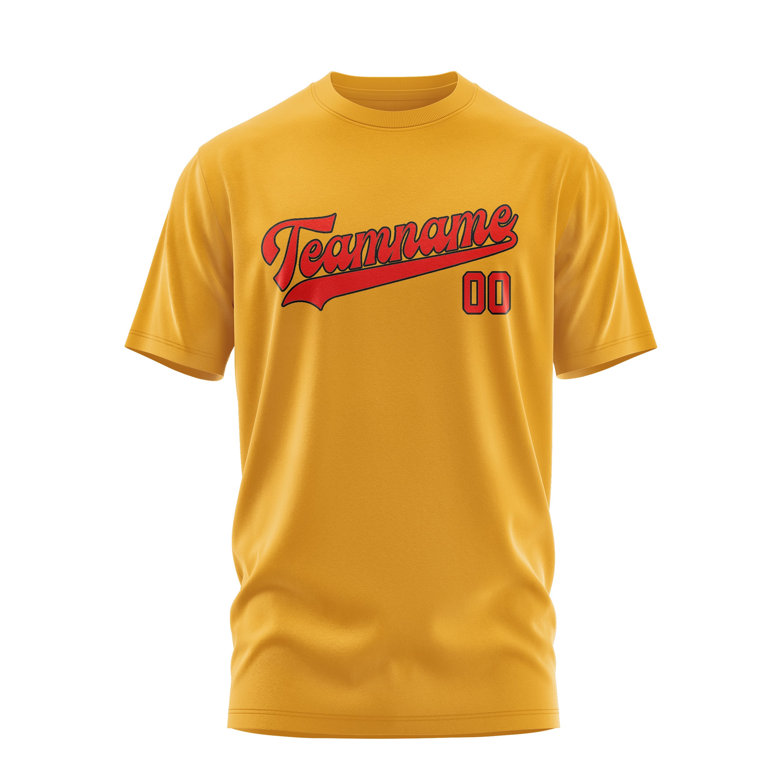Maßgeschneidertes Gelb Orangerot T-Shirt