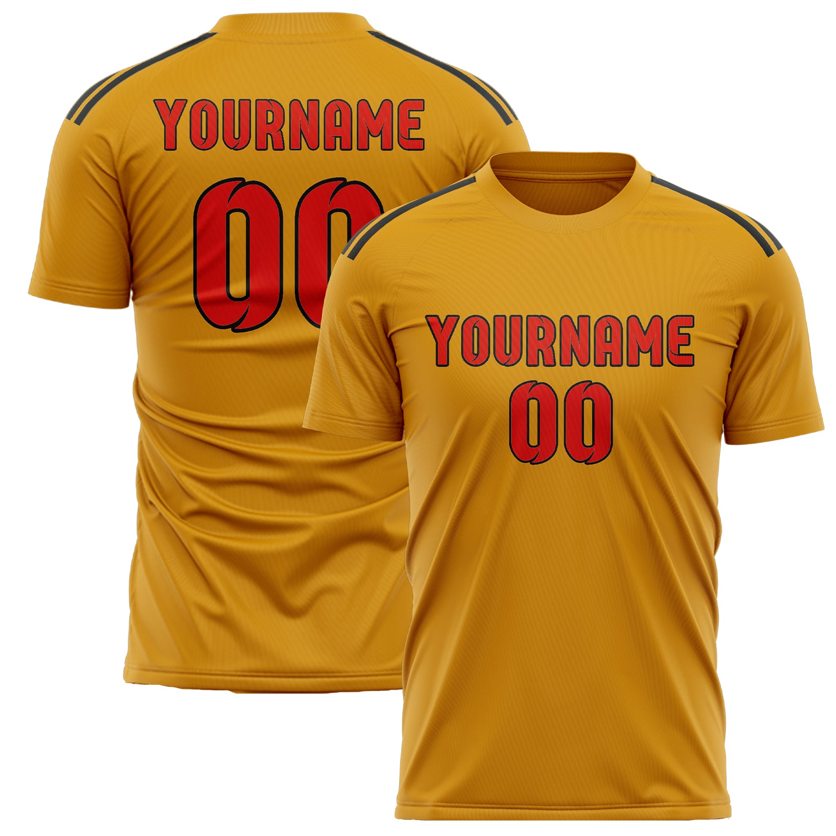 Benutzerdefiniertes Professionelles Gelb Orangerot Fußballtrikot
