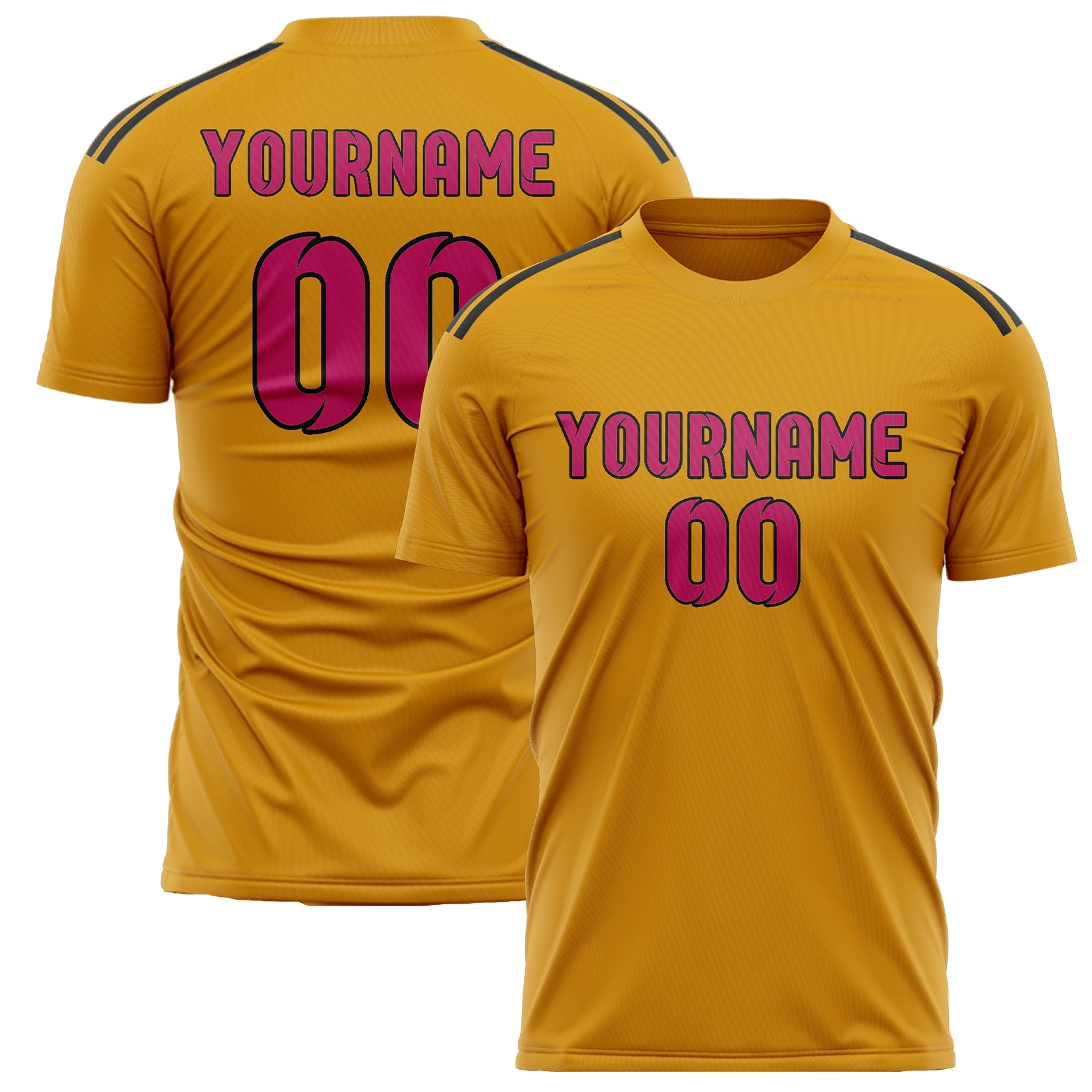 Benutzerdefiniertes Professionelles Gelb Rosarot Fußballtrikot