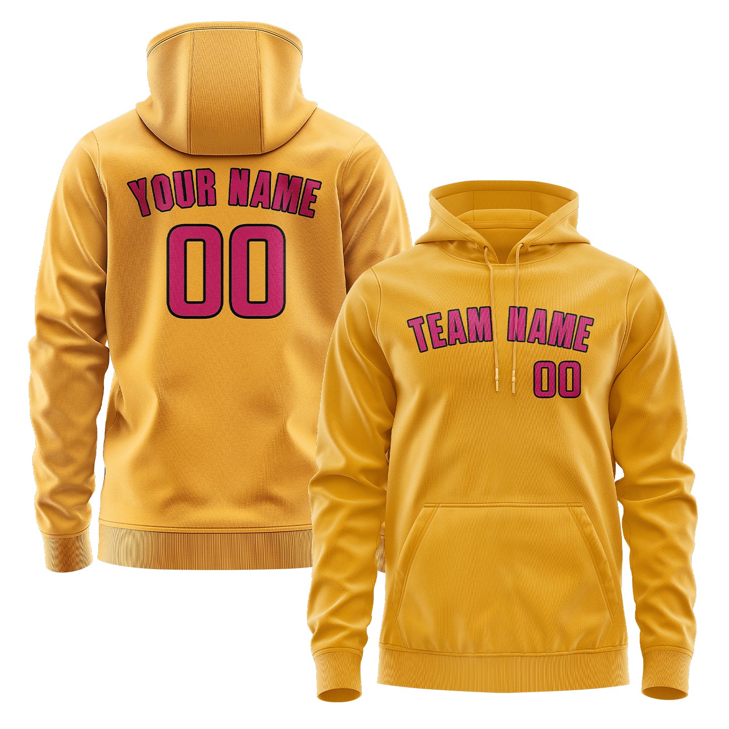Maßgeschneidertes Gelb Rosarot Hoodie