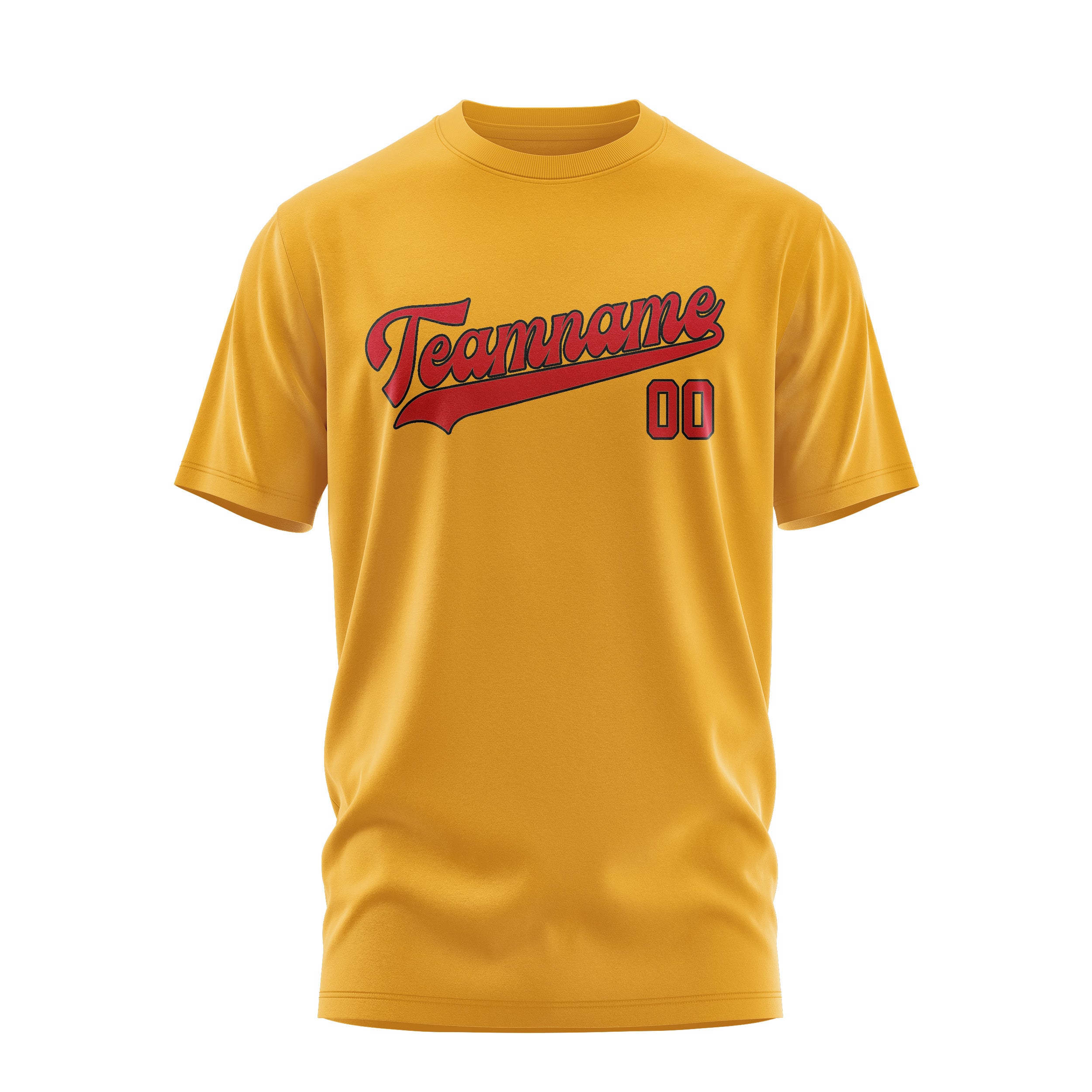 Maßgeschneidertes Gelb Rot T-Shirt