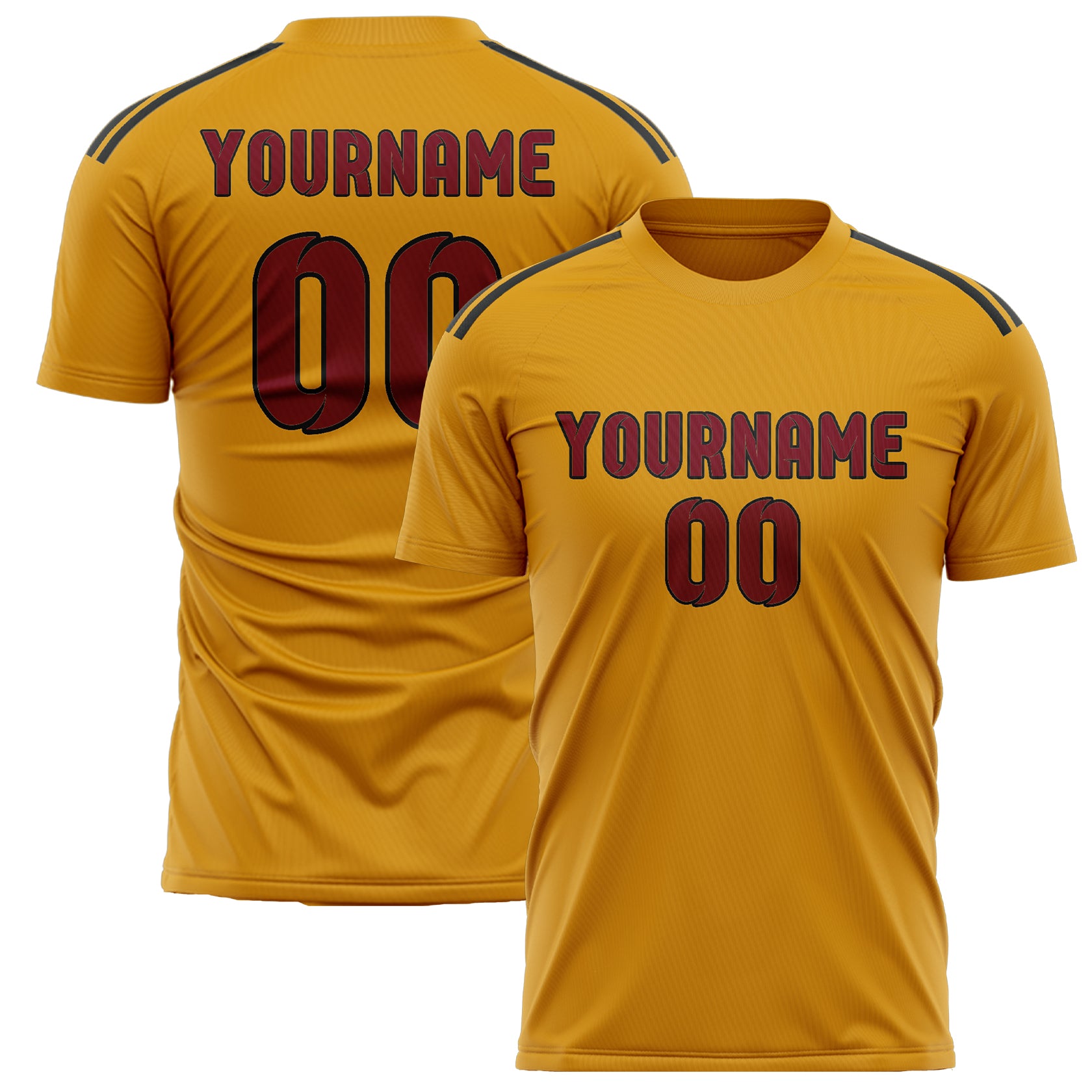 Benutzerdefiniertes Professionelles Gelb Karmesinrot Fußballtrikot