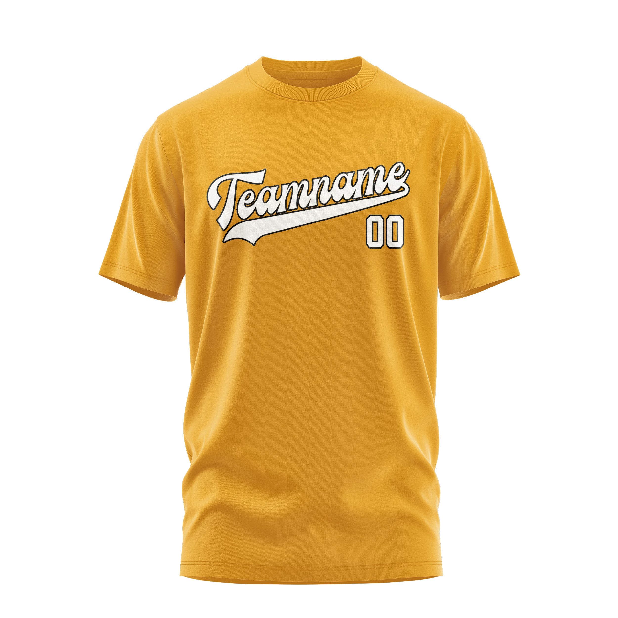 Maßgeschneidertes Gelb Weiß T-Shirt