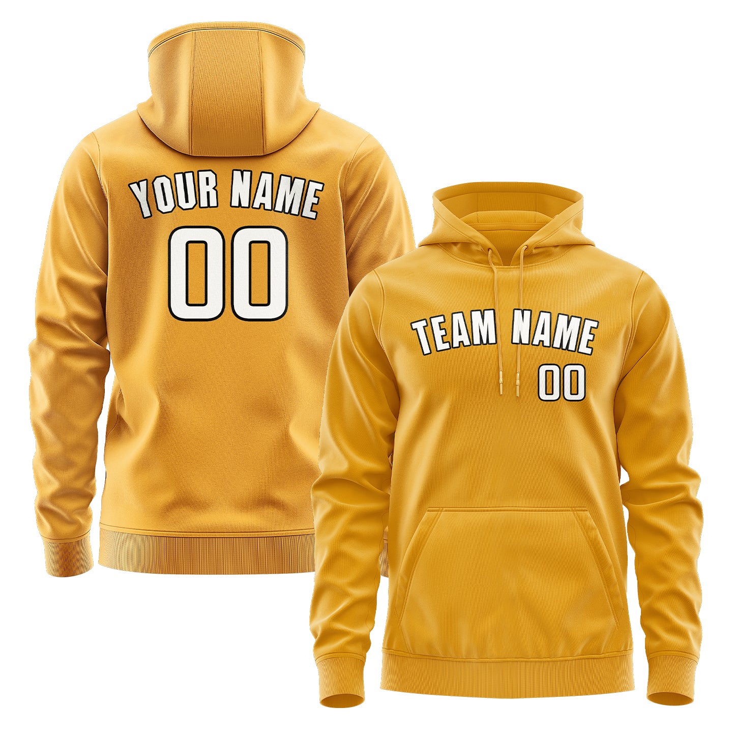 Maßgeschneidertes Gelb Weiß Hoodie