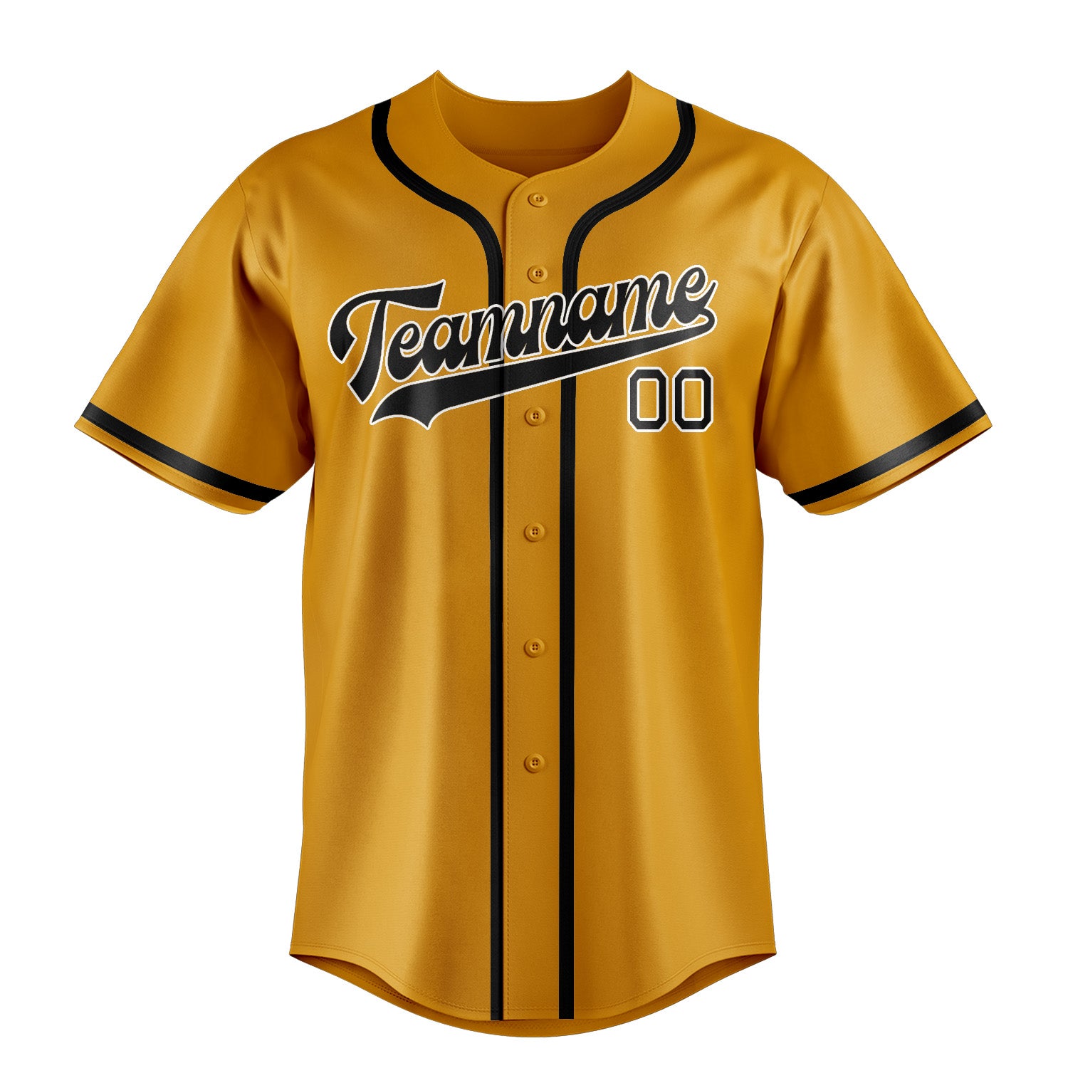 Benutzerdefiniertes Professionelles Gelb Schwarz Baseballtrikot