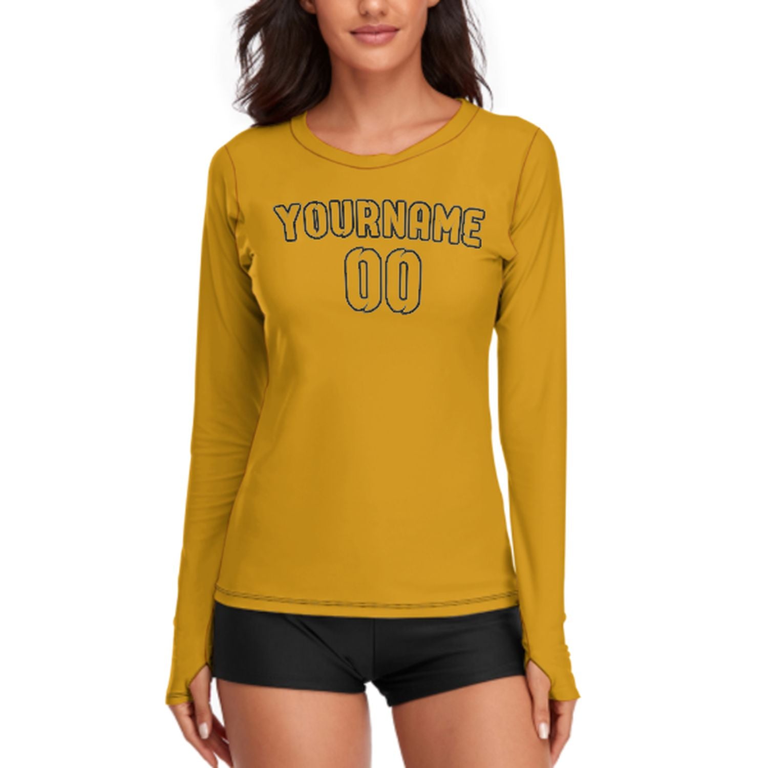 Maßgeschneidertes Gelb Gelb Damen Langarmshirt