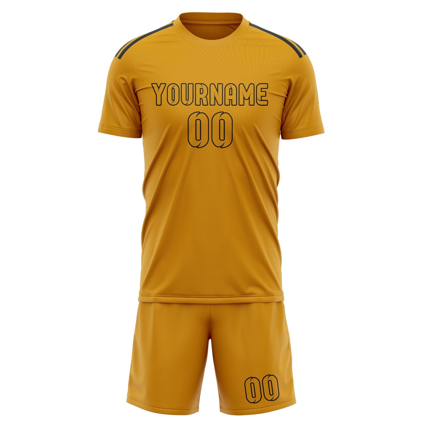 Maßgeschneidertes Professionelles Gelb Gelb Fußballtrikot-Set