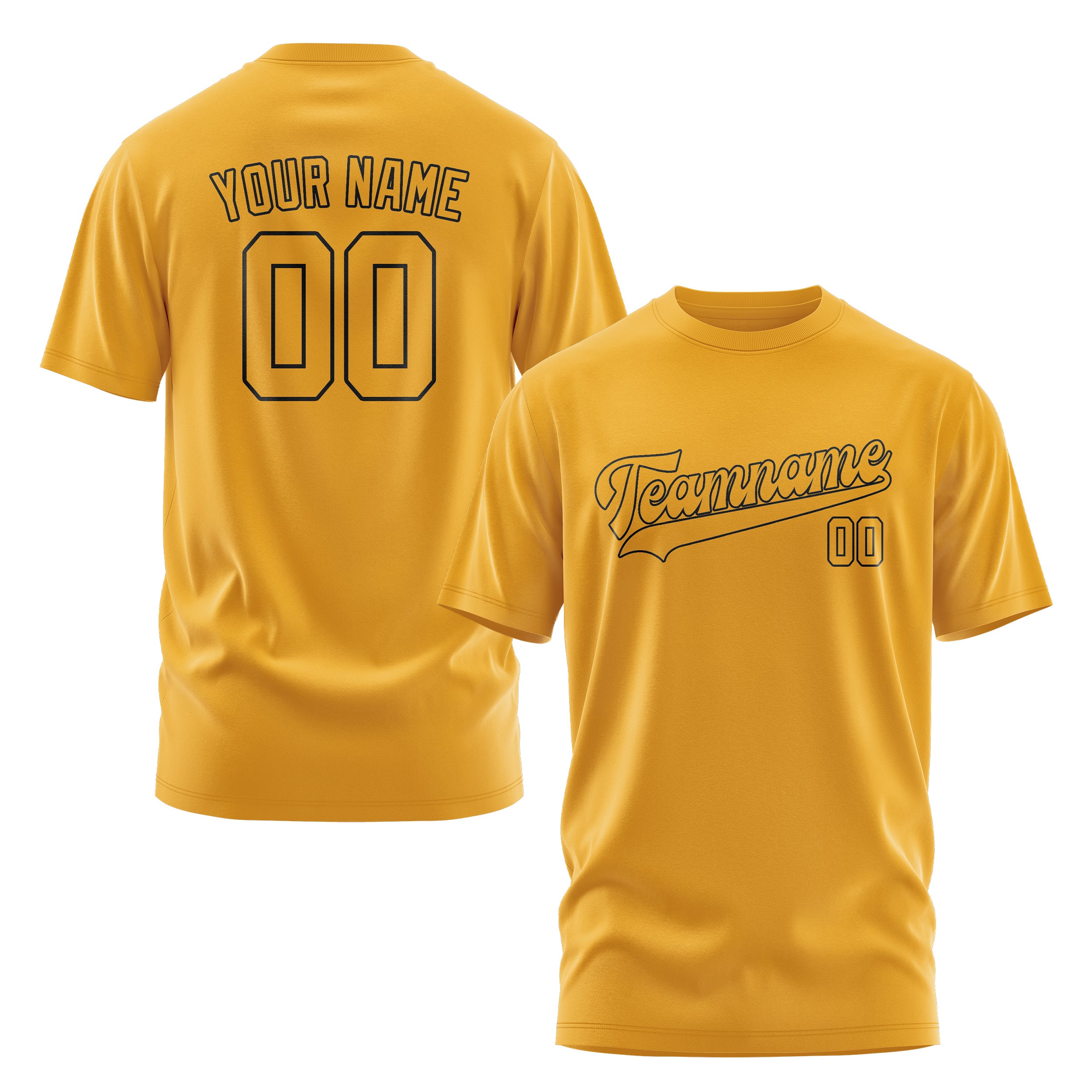 Maßgeschneidertes Gelb Gelb T-Shirt