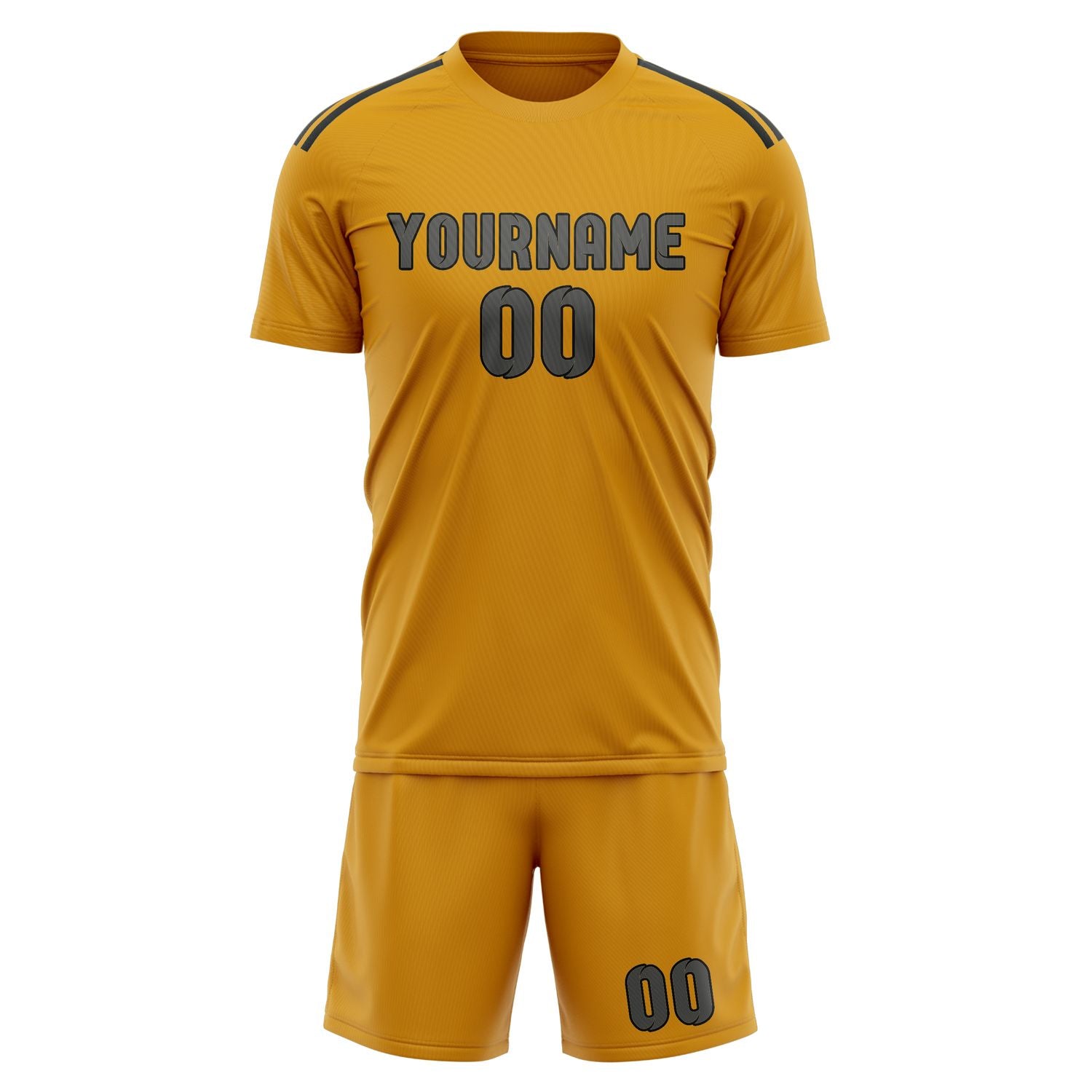 Maßgeschneidertes Professionelles Gelb Dunkelgrau Fußballtrikot-Set
