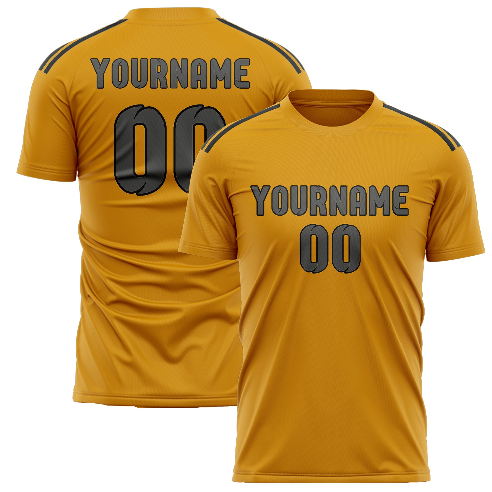 Benutzerdefiniertes Professionelles Gelb Dunkelgrau Fußballtrikot