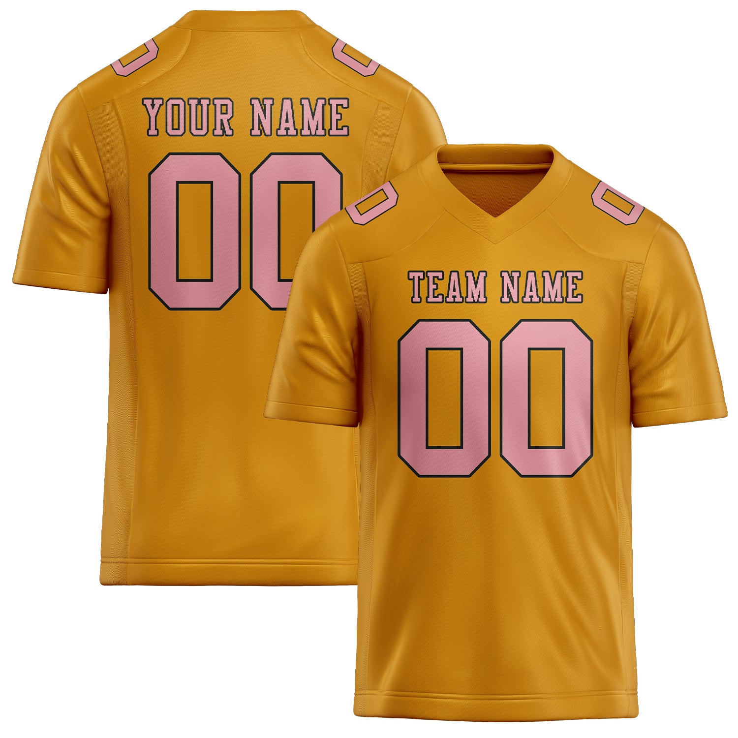 Maßgeschneidertes Professionelles Gelb Rosa Rugbytrikot