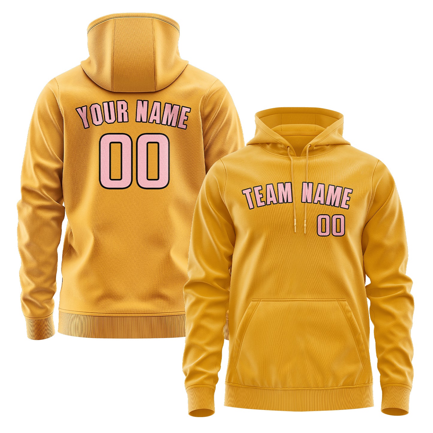 Maßgeschneidertes Gelb Rosa Hoodie