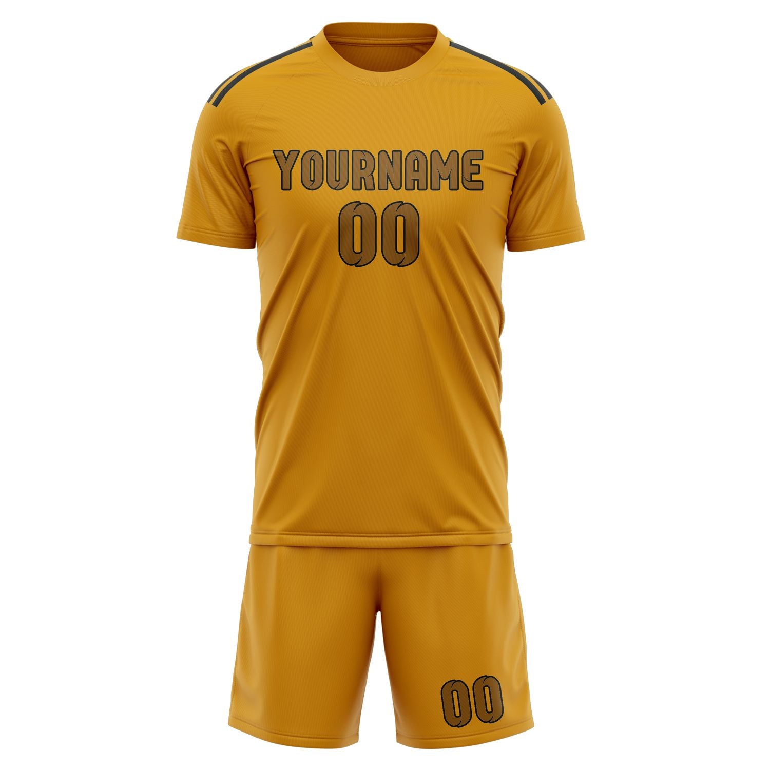 Maßgeschneidertes Professionelles Gelb Khaki Fußballtrikot-Set