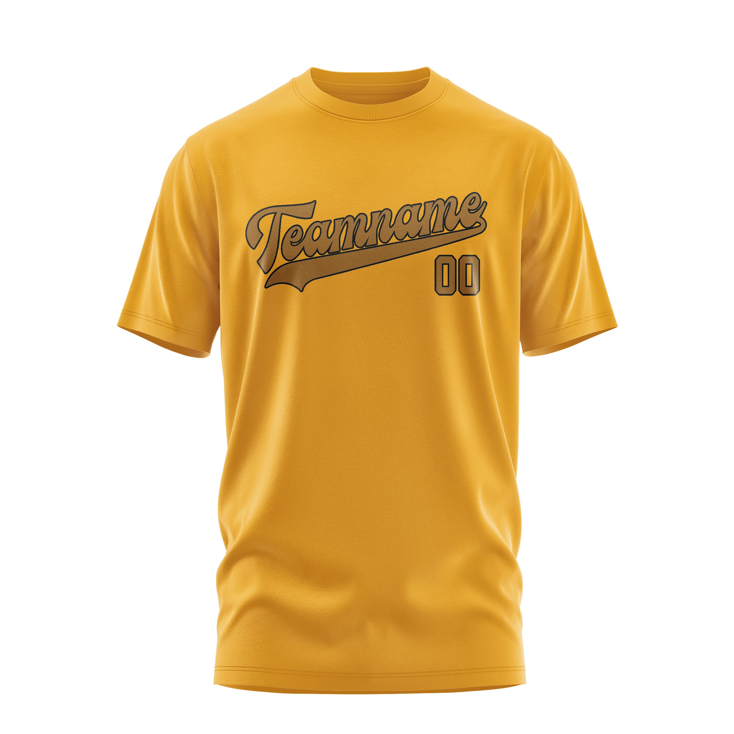 Maßgeschneidertes Gelb Khaki T-Shirt