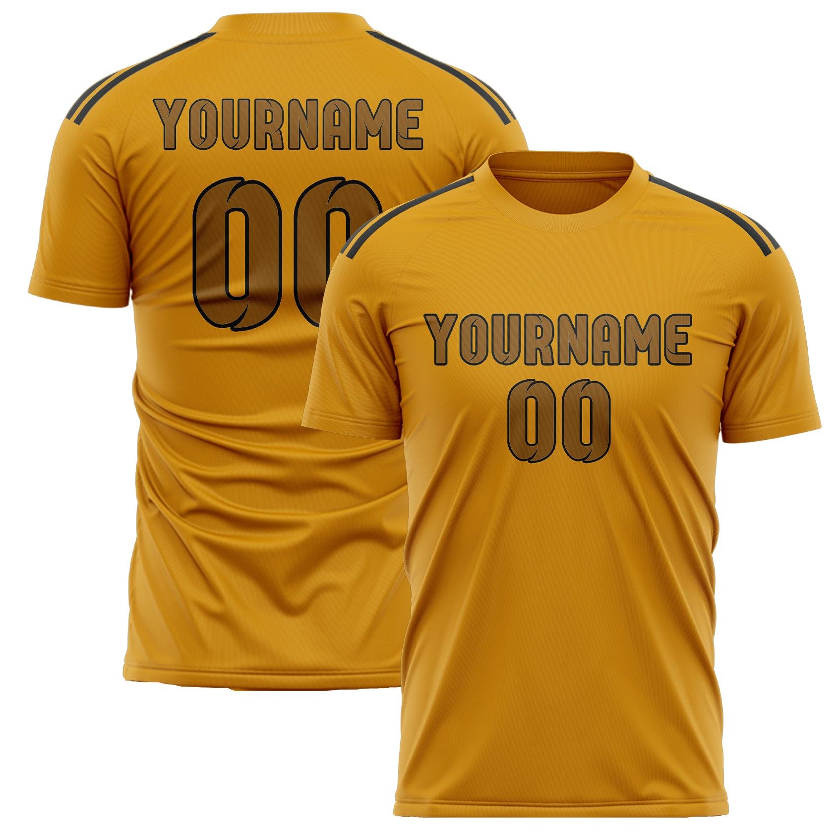 Benutzerdefiniertes Professionelles Gelb Khaki Fußballtrikot