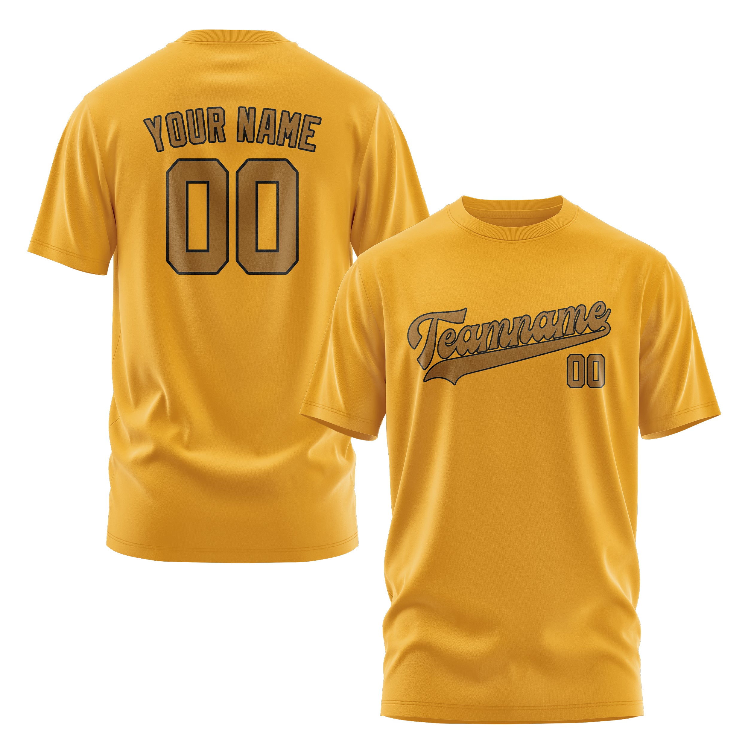 Maßgeschneidertes Gelb Khaki T-Shirt