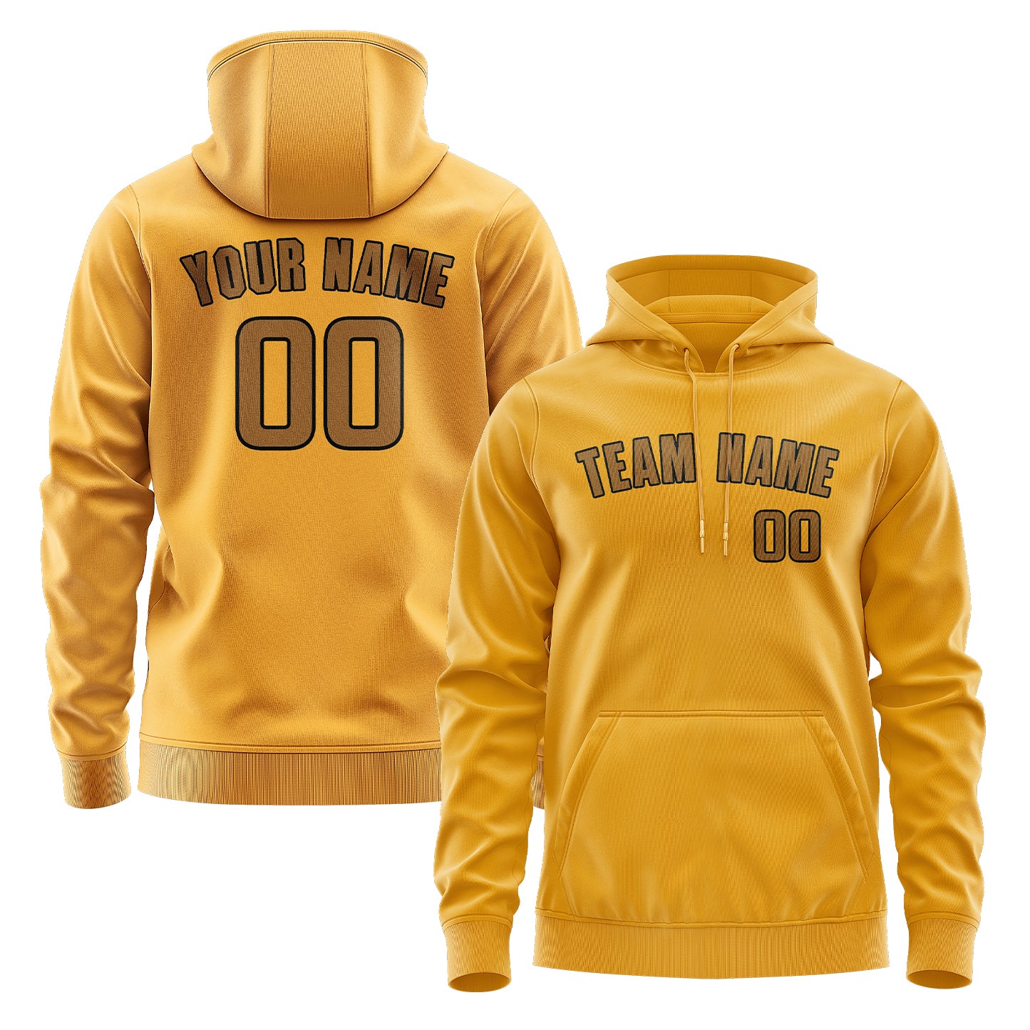 Maßgeschneidertes Gelb Khaki Hoodie