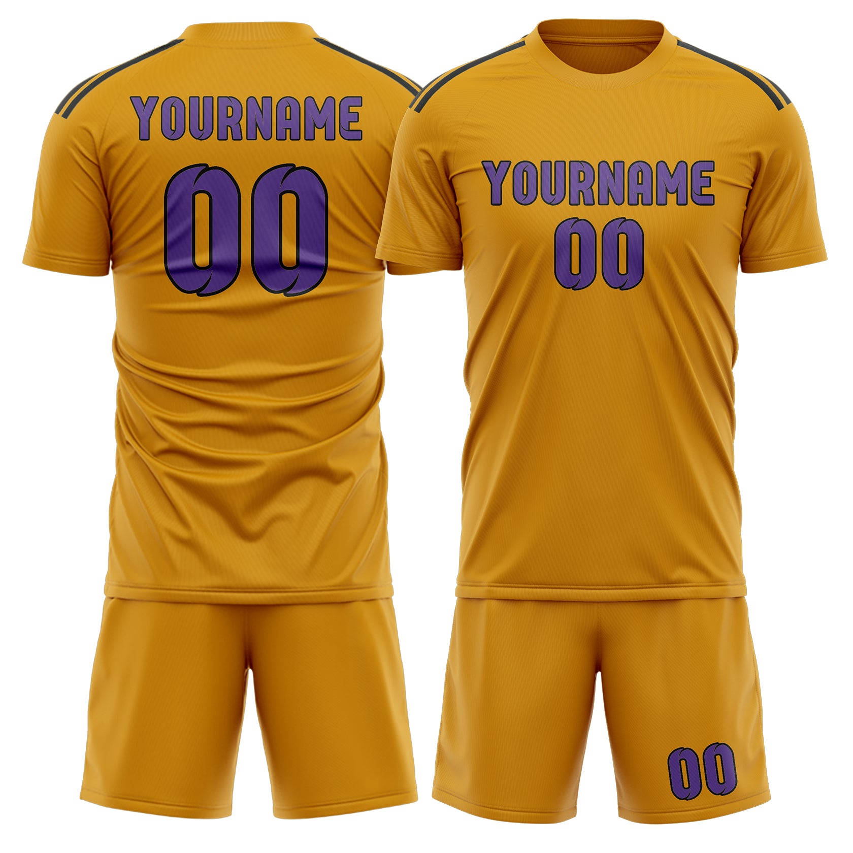 Maßgeschneidertes Professionelles Gelb Lavendel Fußballtrikot-Set