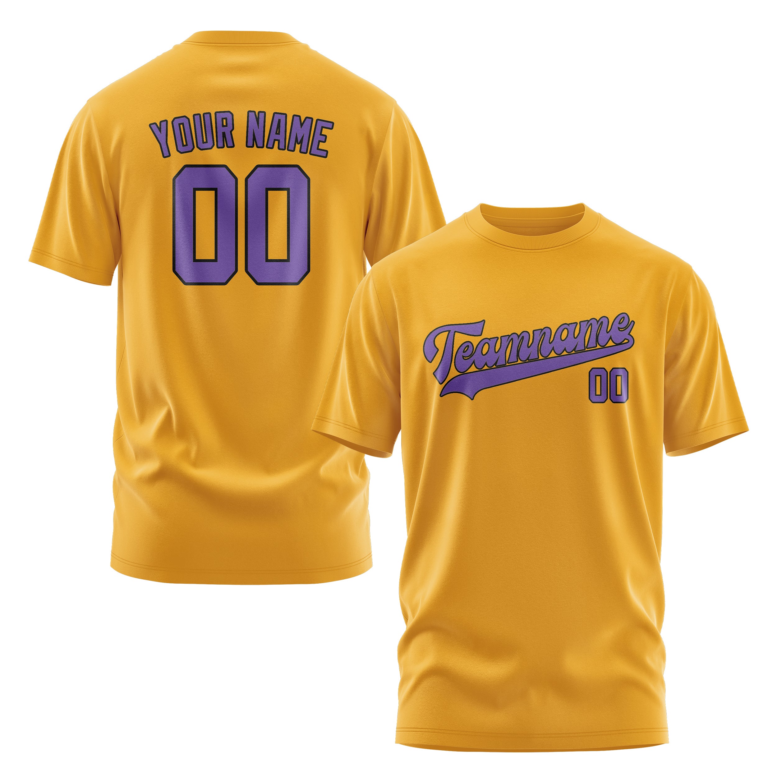 Maßgeschneidertes Gelb Lavendel T-Shirt
