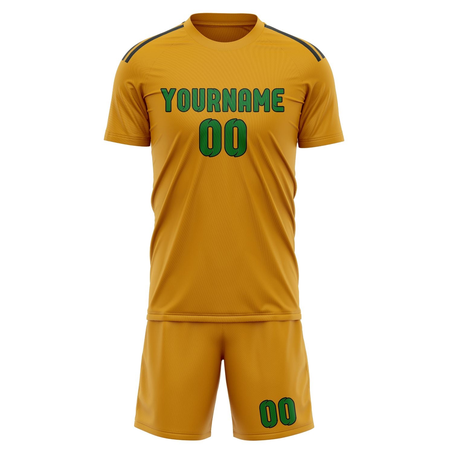 Maßgeschneidertes Professionelles Gelb Smaragdgrün Fußballtrikot-Set