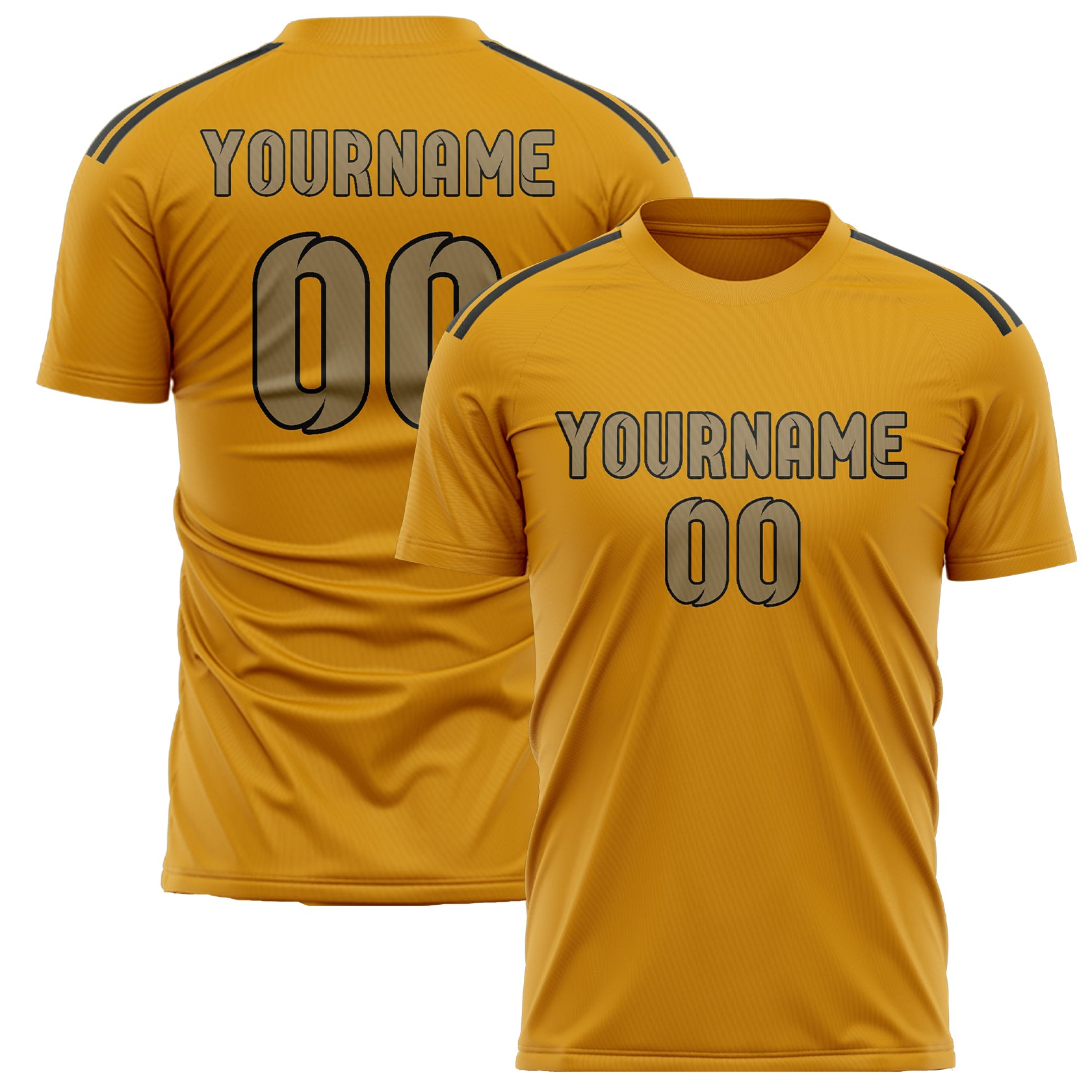 Benutzerdefiniertes Professionelles Gelb Hellkhaki Fußballtrikot
