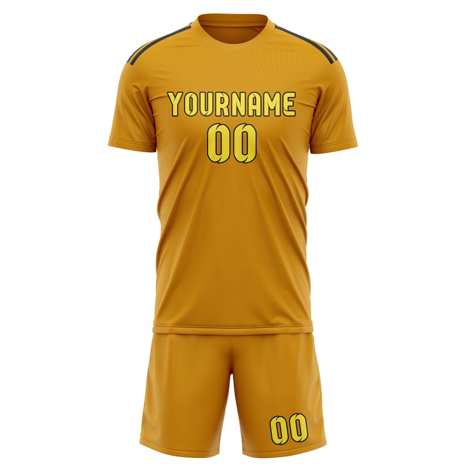 Maßgeschneidertes Professionelles Gelb Blassgelb Fußballtrikot-Set