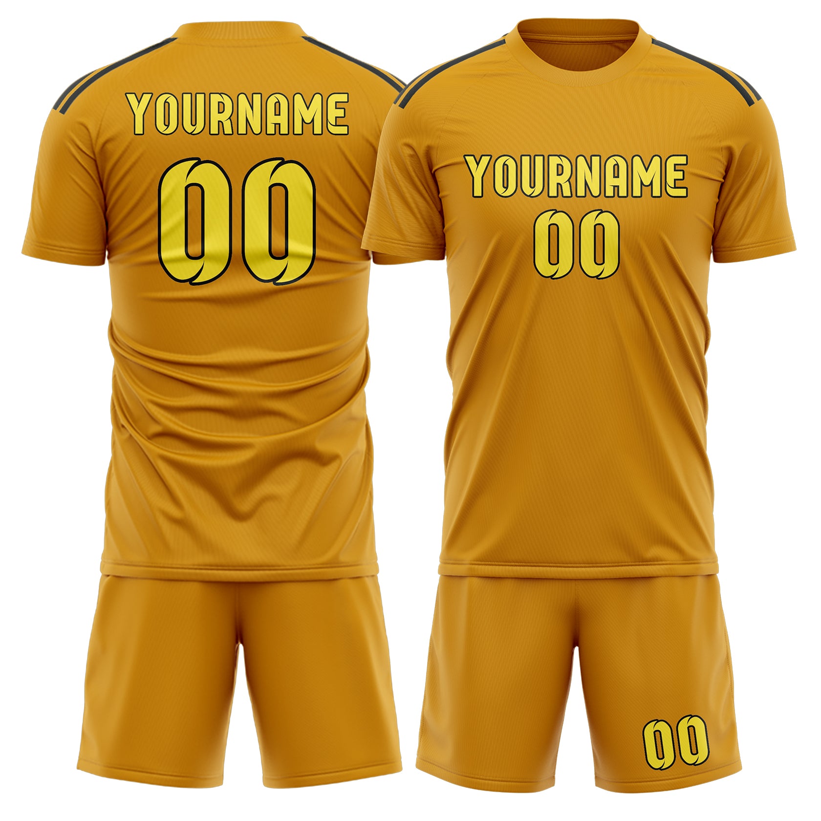Maßgeschneidertes Professionelles Gelb Blassgelb Fußballtrikot-Set