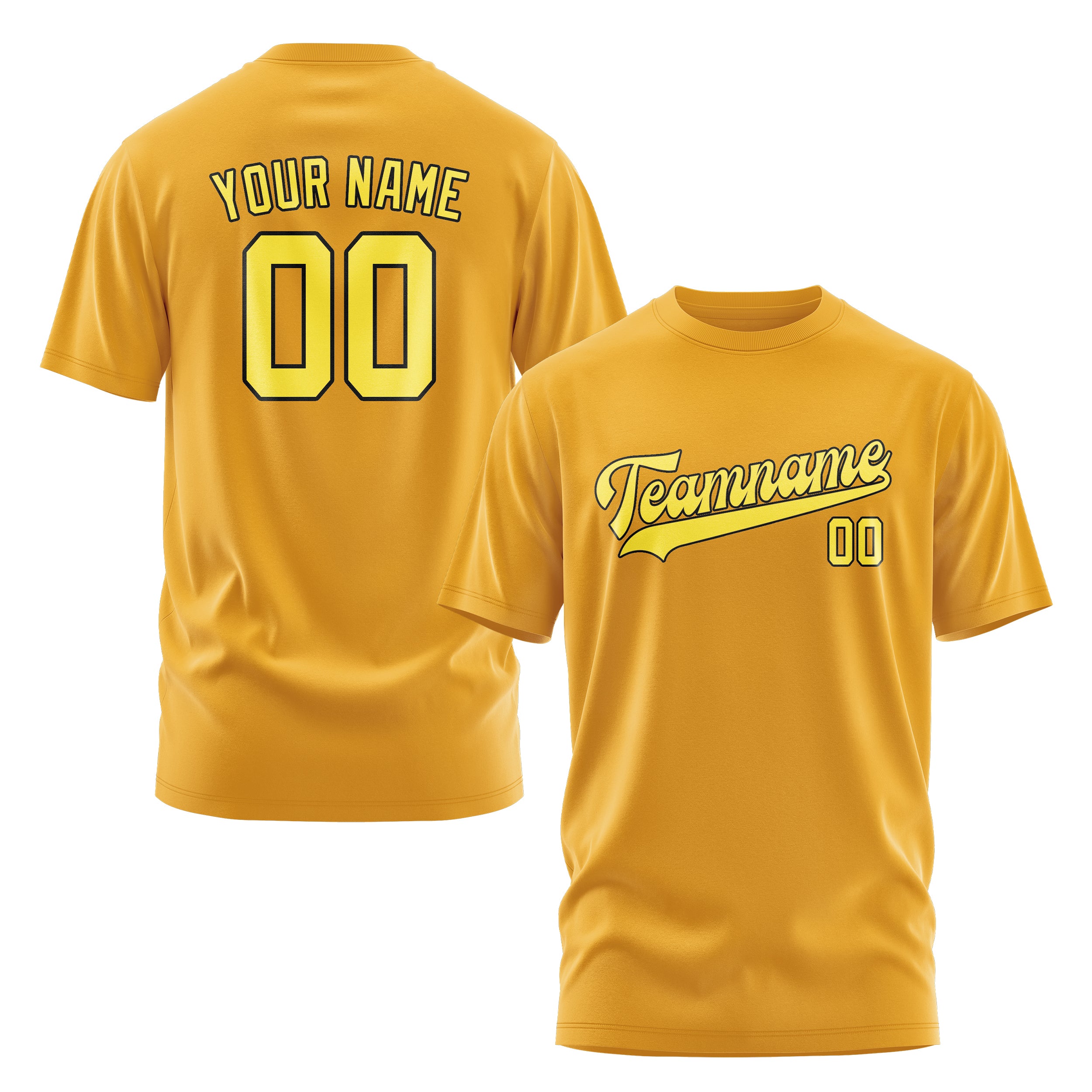 Maßgeschneidertes Gelb Blassgelb T-Shirt