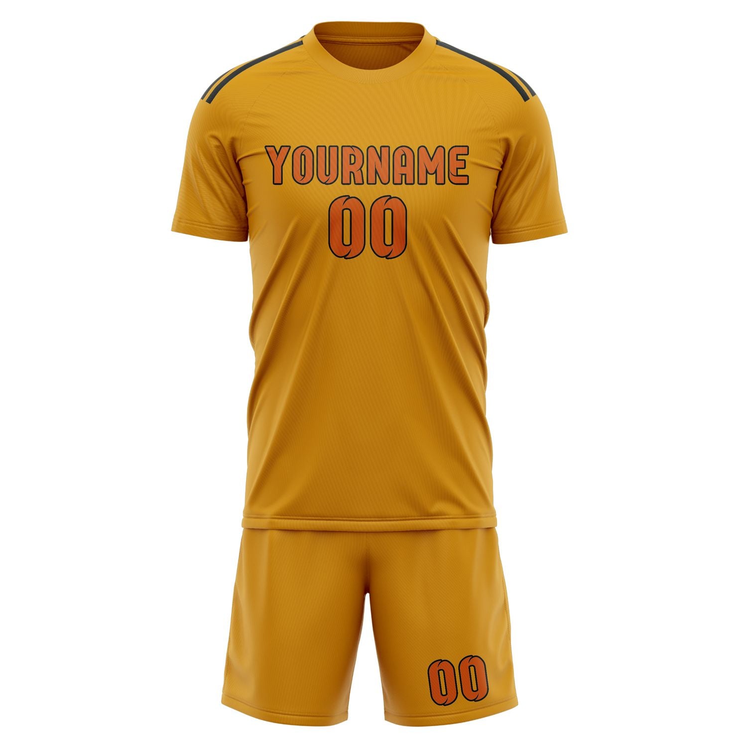 Maßgeschneidertes Professionelles Gelb Orange Fußballtrikot-Set