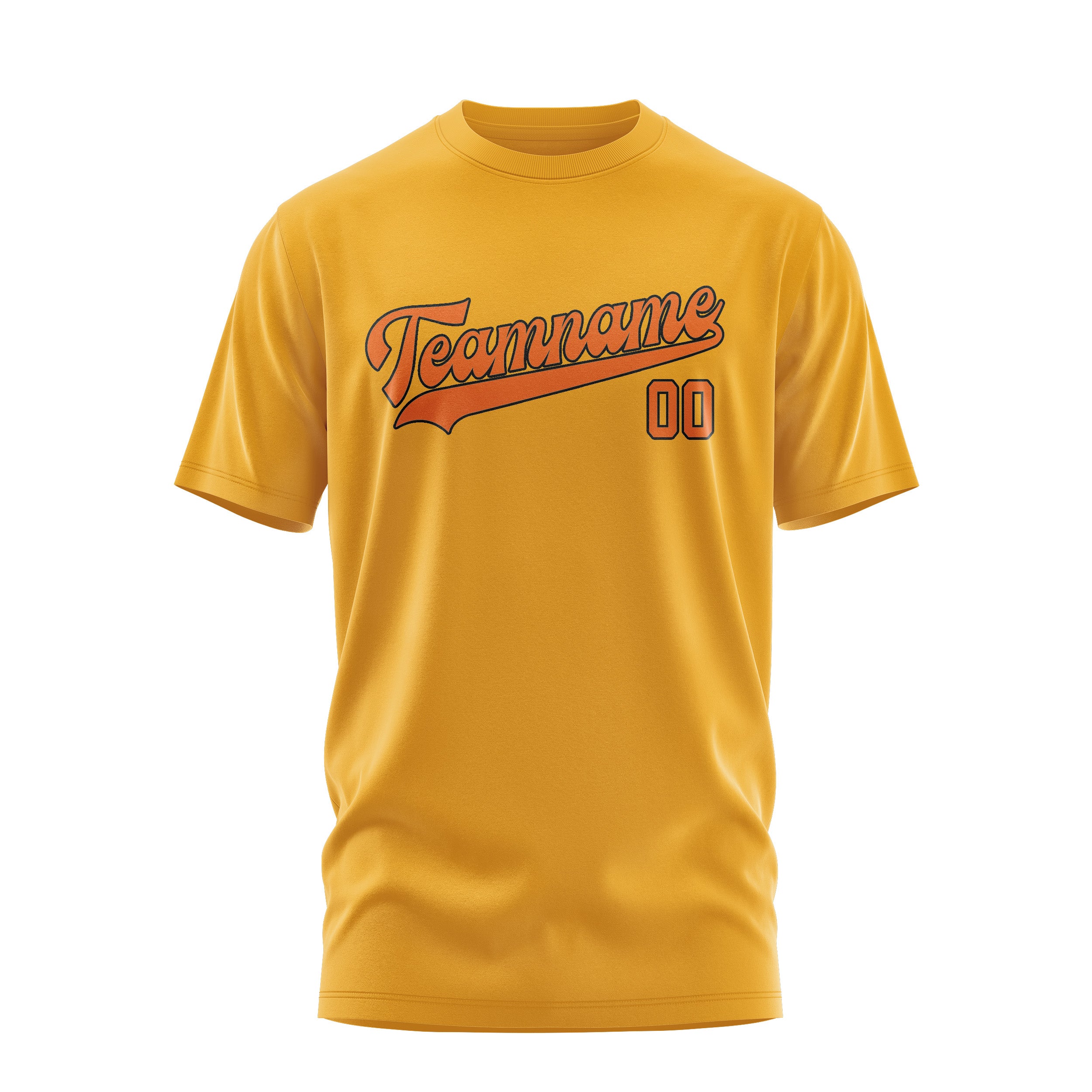 Maßgeschneidertes Gelb Orange T-Shirt