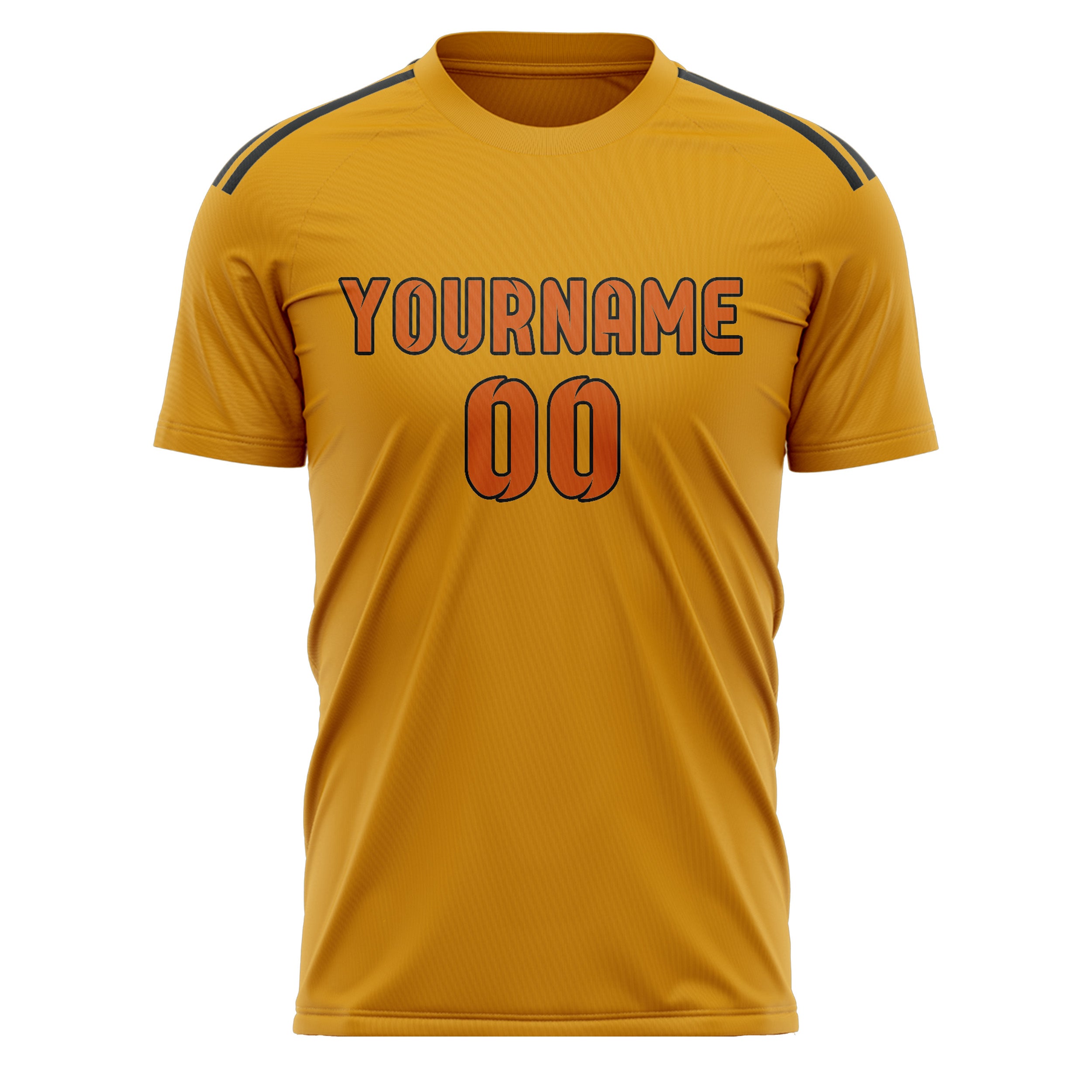 Benutzerdefiniertes Professionelles Gelb Orange Fußballtrikot