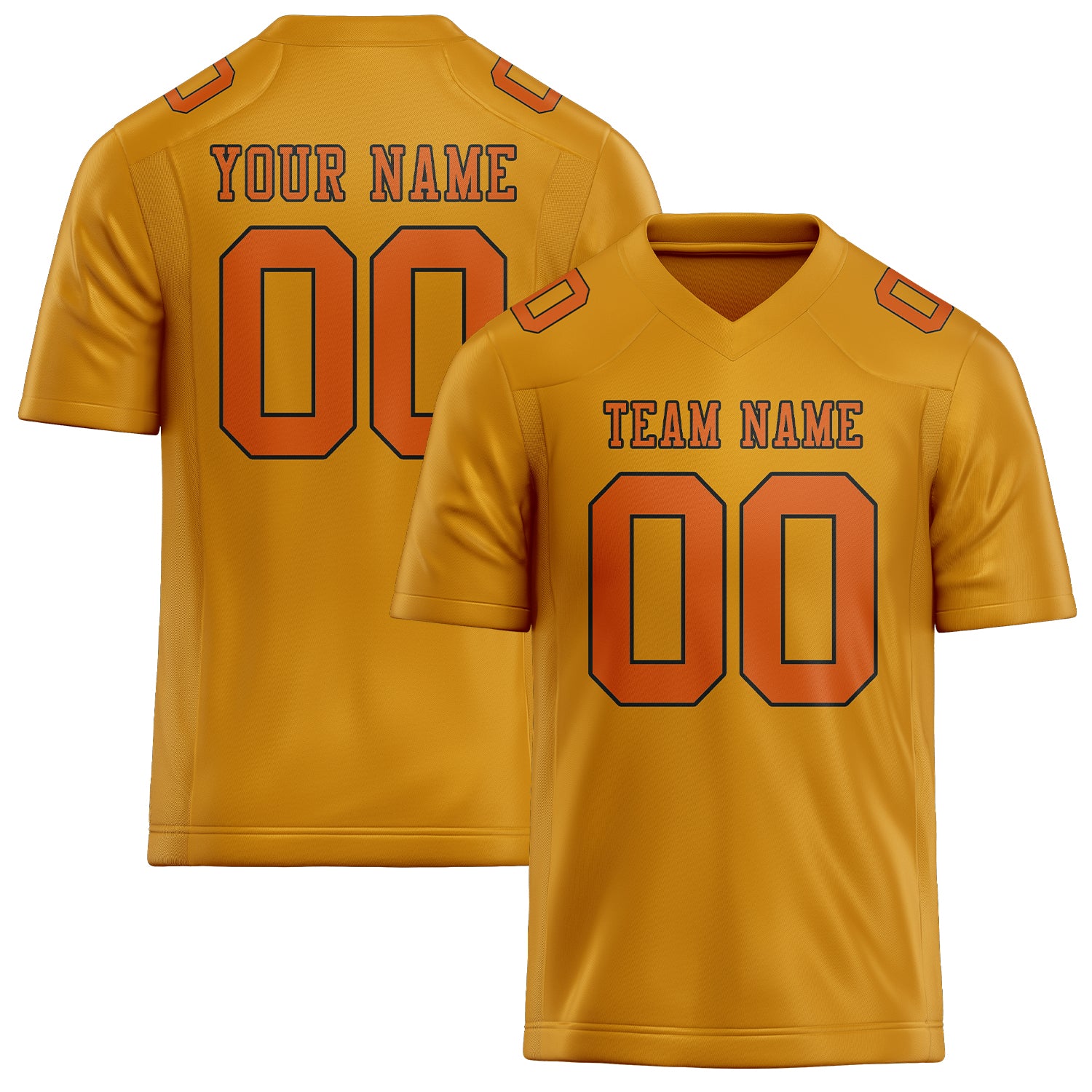 Maßgeschneidertes Professionelles Gelb Orange Rugbytrikot