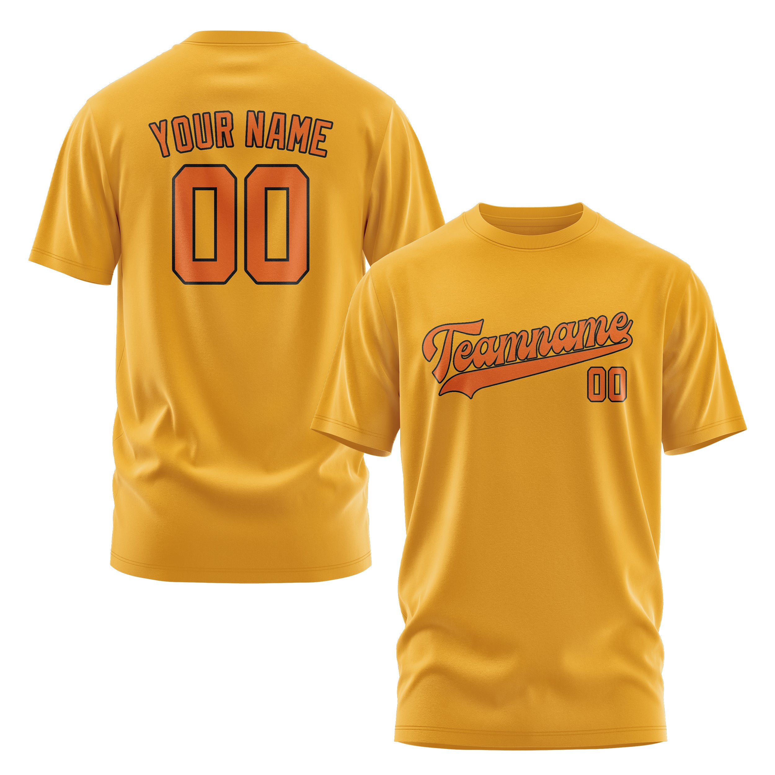 Maßgeschneidertes Gelb Orange T-Shirt