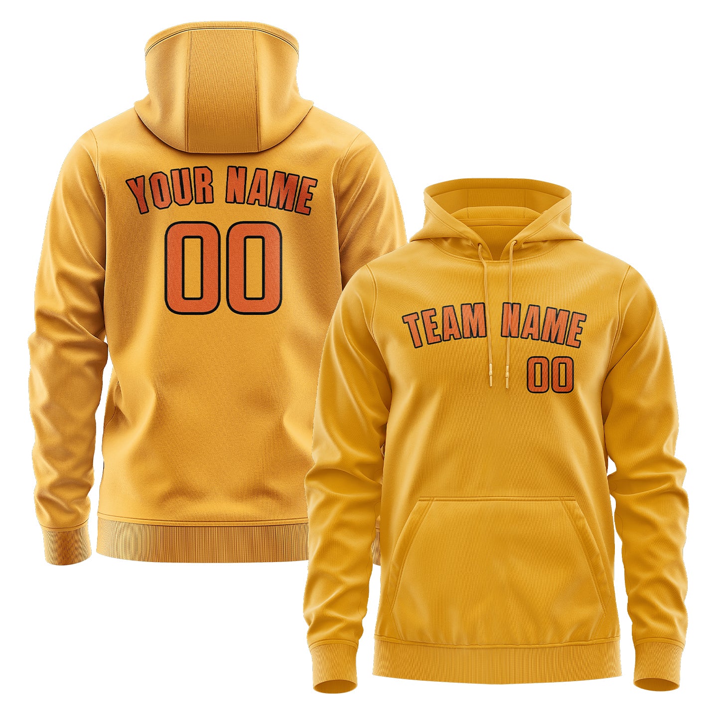 Maßgeschneidertes Gelb Orange Hoodie