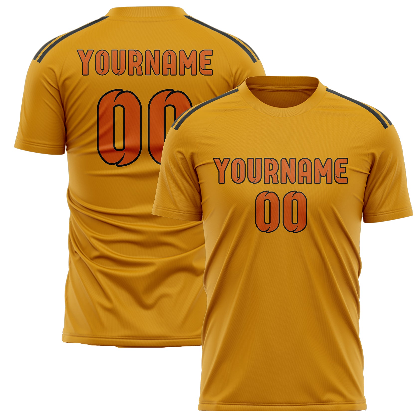 Benutzerdefiniertes Professionelles Gelb Orange Fußballtrikot